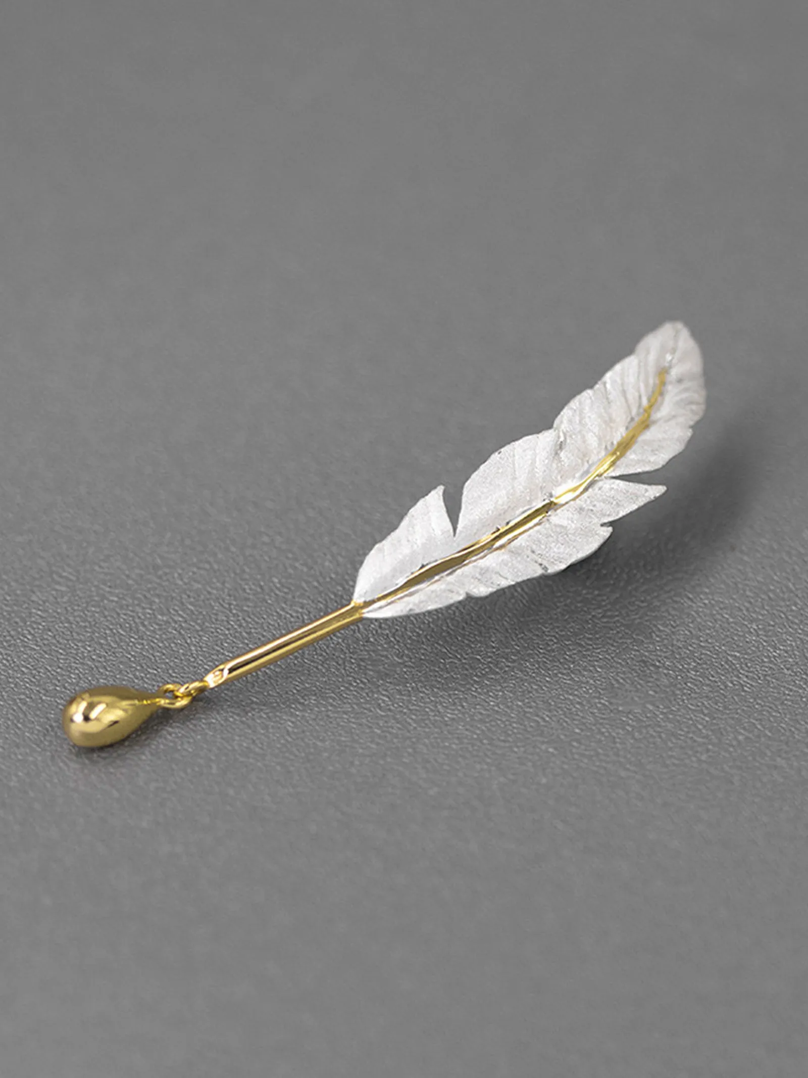 Silver-Plated Feather Brooch sold by Lintico product image thumbnail 3