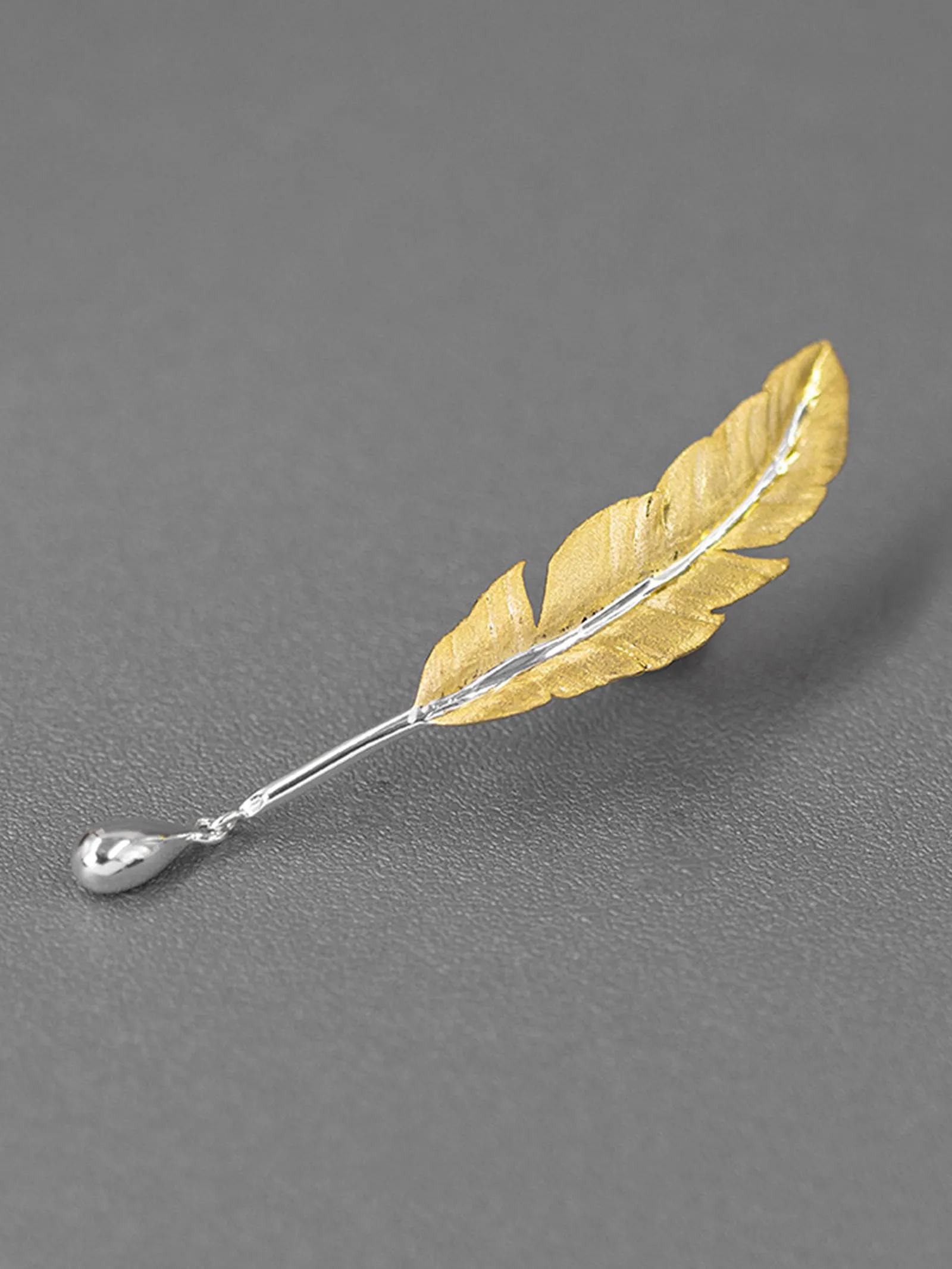 Silver-Plated Feather Brooch sold by Lintico product image thumbnail 2