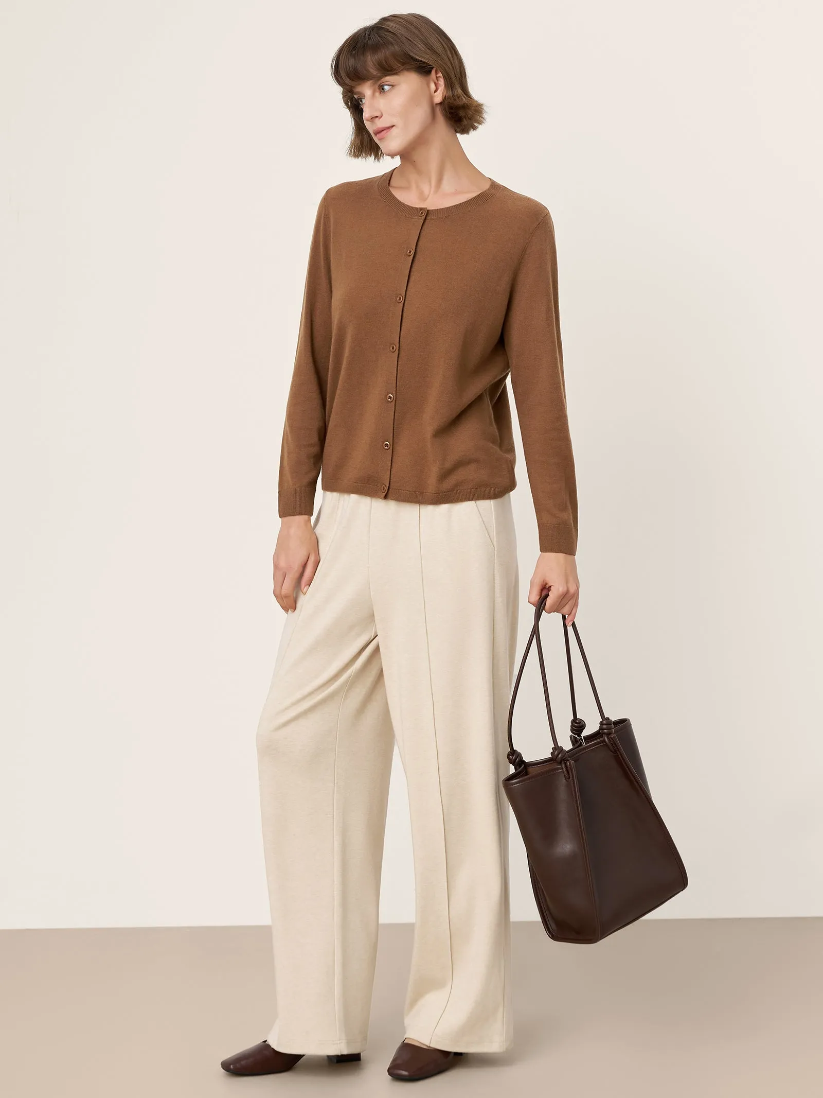 100% Extra-Fine Merino Wool Buttoned Knit Cardigan CAYLA sold by Lintico product image thumbnail 5