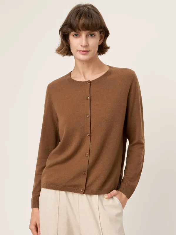 100% Extra-Fine Merino Wool Buttoned Knit Cardigan CAYLA sold by Lintico
