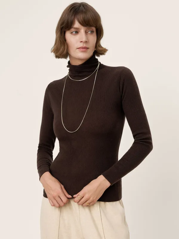 100% Extra-Fine Merino Wool Turtleneck Knit Sweater JOLENE sold by Lintico