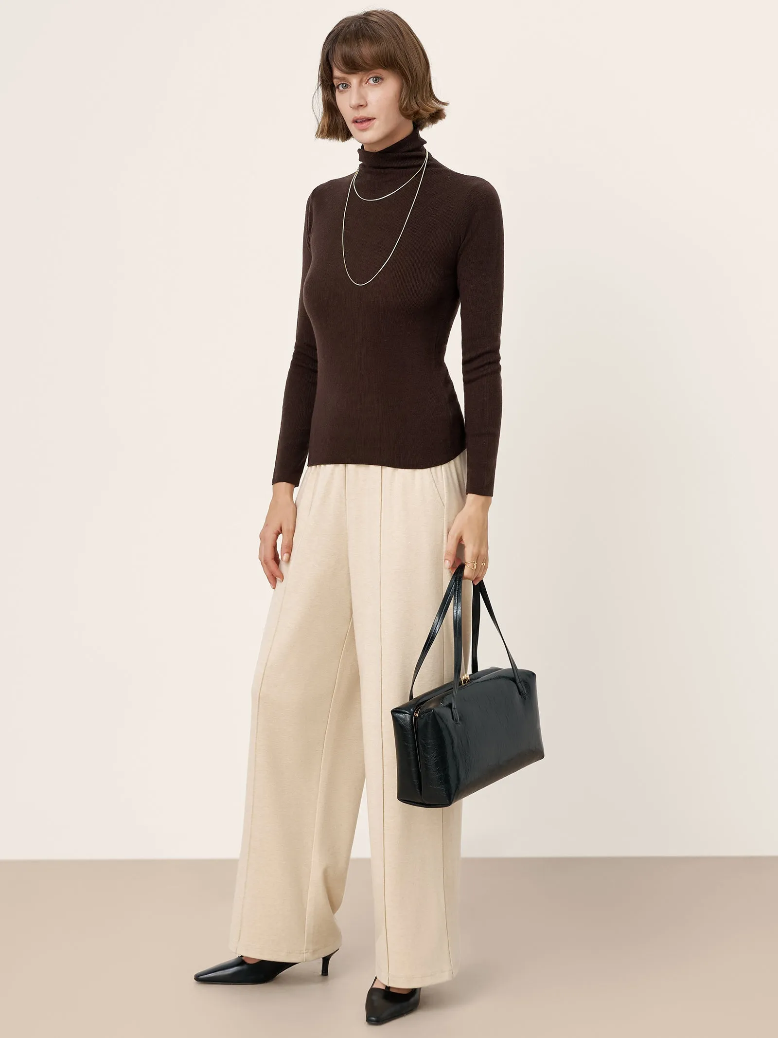 100% Extra-Fine Merino Wool Turtleneck Knit Sweater JOLENE sold by Lintico product image thumbnail 5