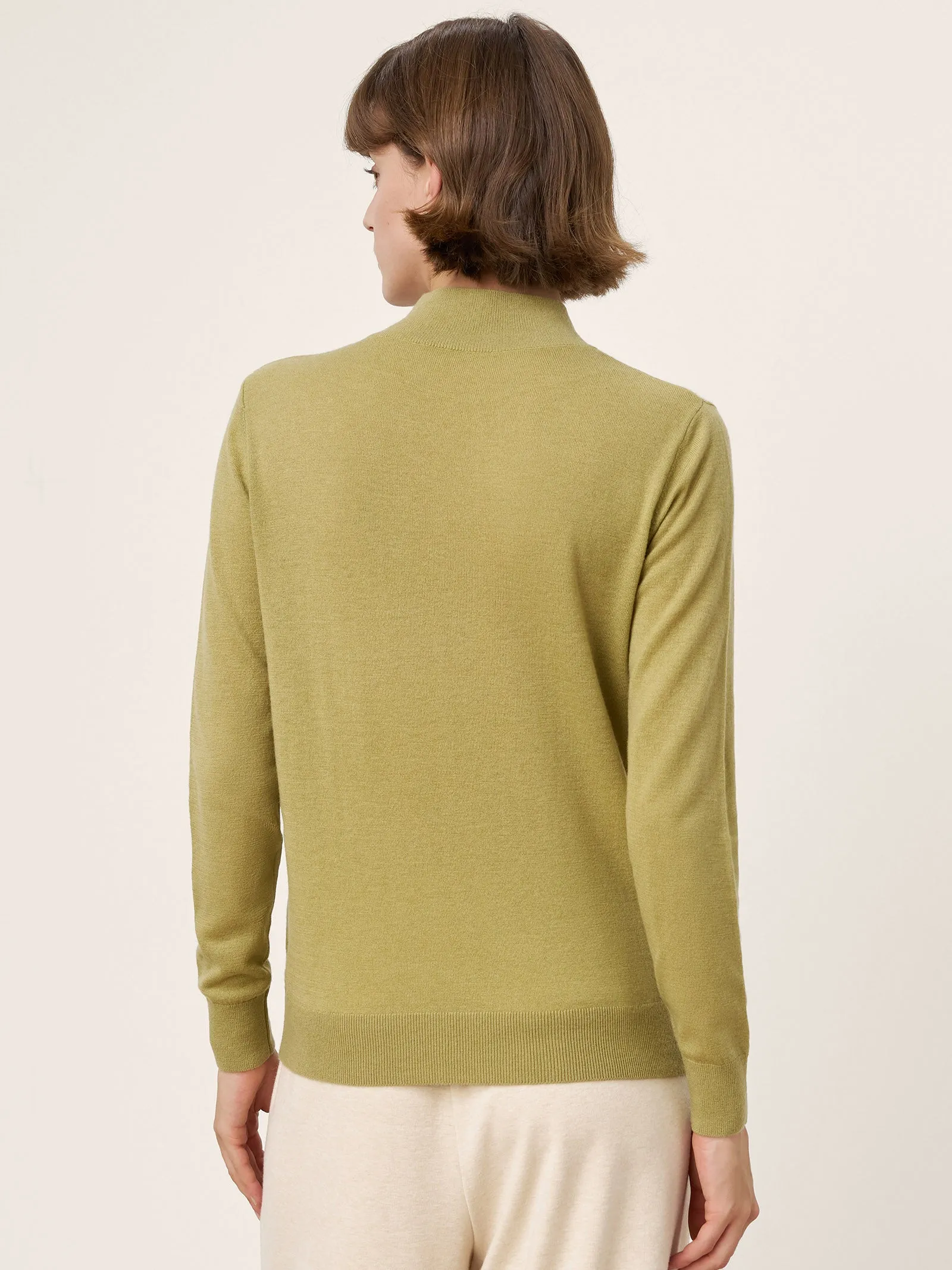 100% Extra-Fine Merino Wool Crew Neck Ribbed Knit Sweater CASSIA sold by Lintico product image thumbnail 4