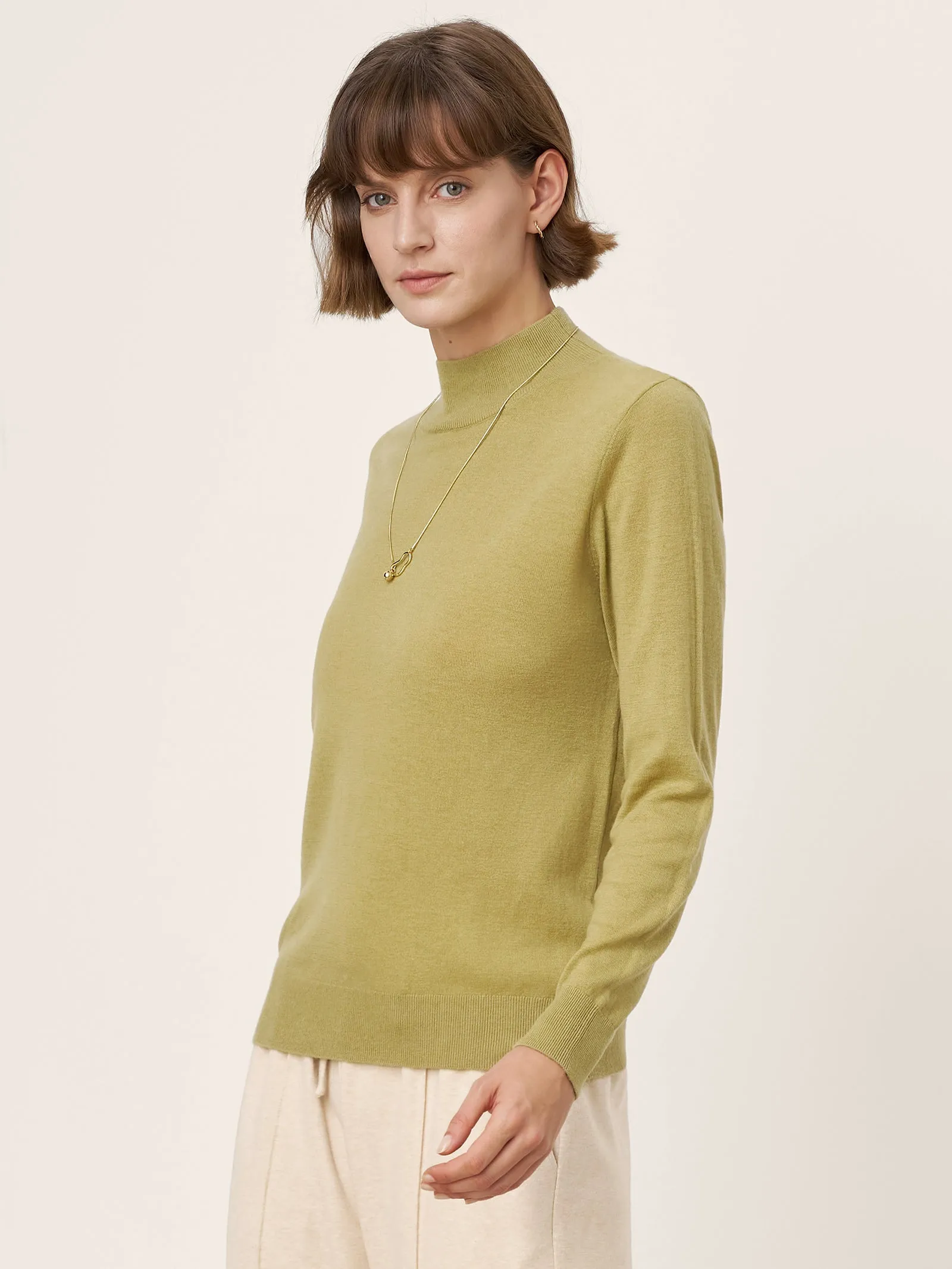 100% Extra-Fine Merino Wool Crew Neck Ribbed Knit Sweater CASSIA sold by Lintico product image thumbnail 2