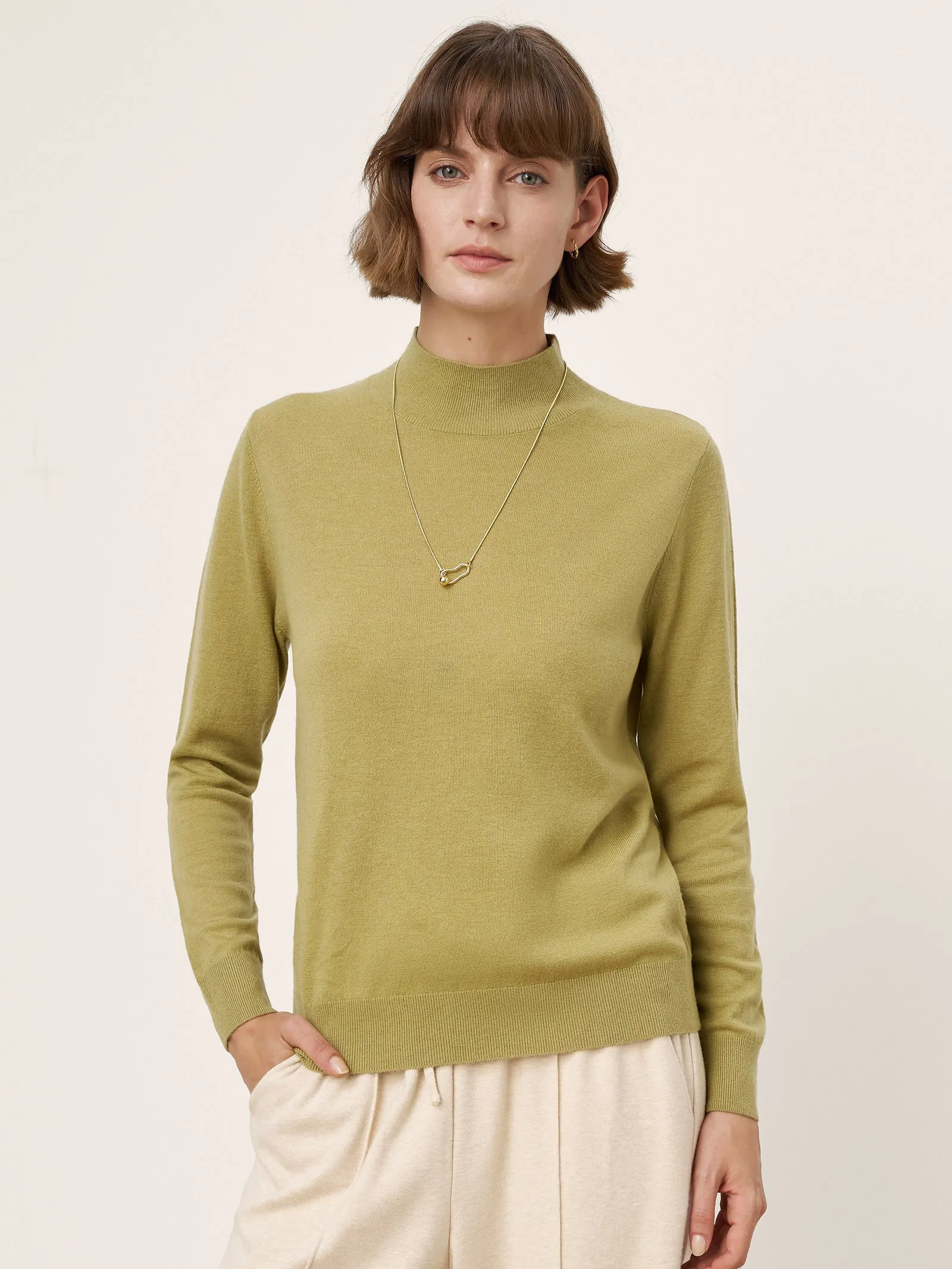 100% Extra-Fine Merino Wool Crew Neck Ribbed Knit Sweater CASSIA sold by Lintico