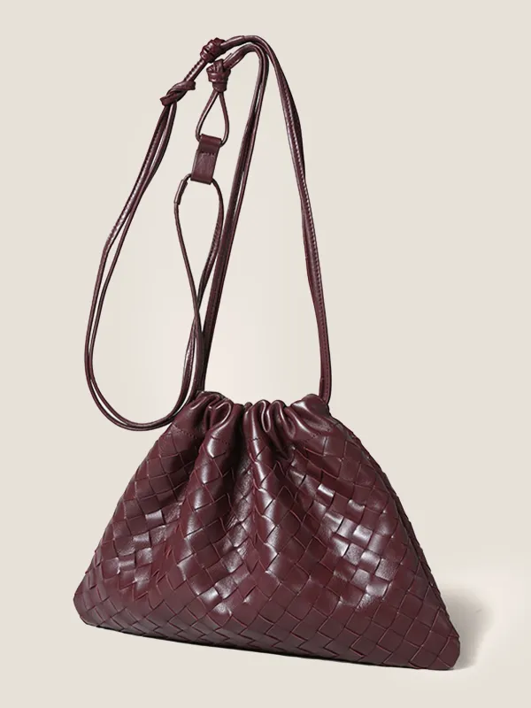 Sheepskin Woven Drawstring Commuter Tote sold by Lintico
