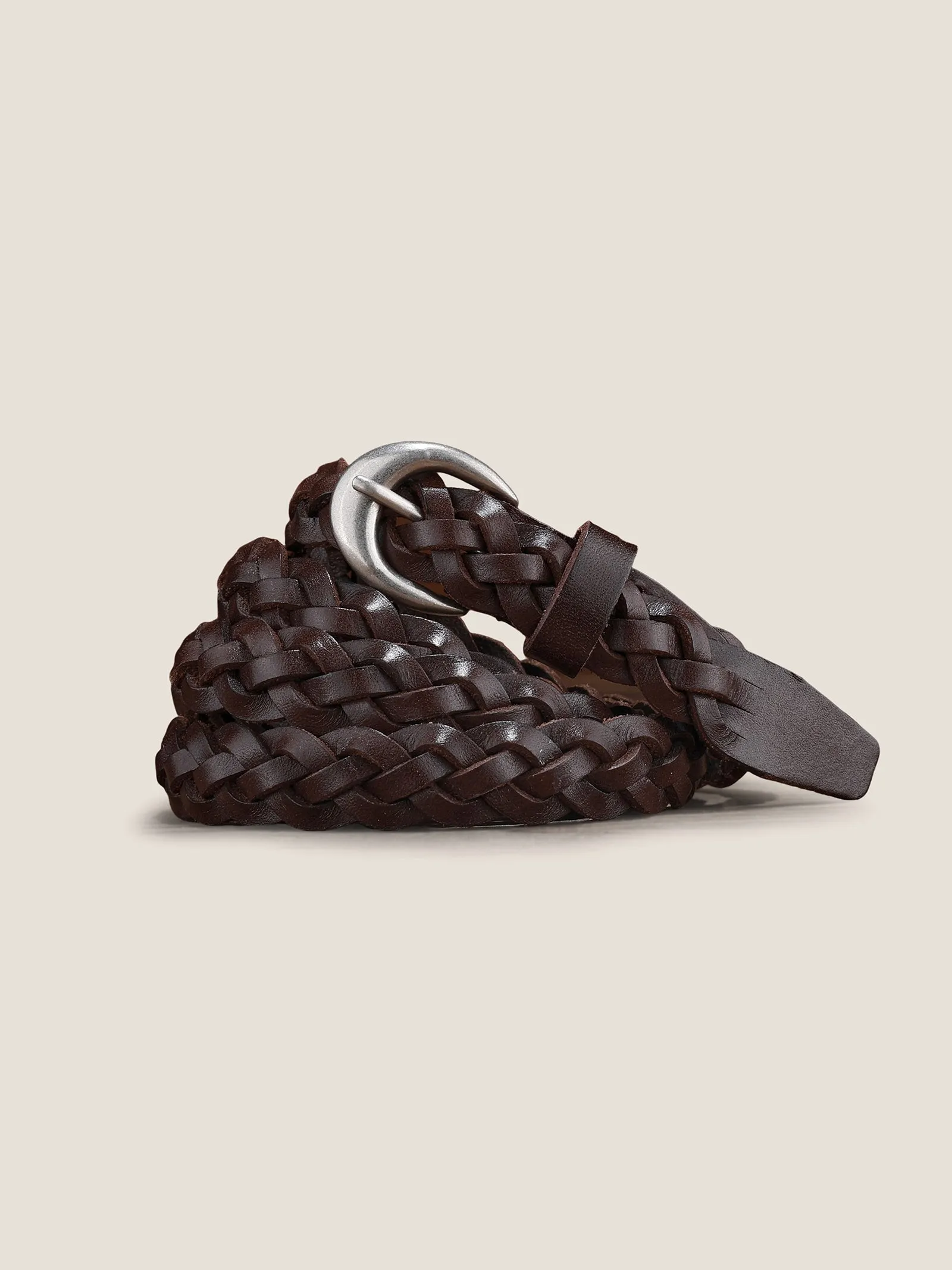 Premium Cowhide Retro Hand-Woven Twisted Thin Belt sold by Lintico product image thumbnail 5