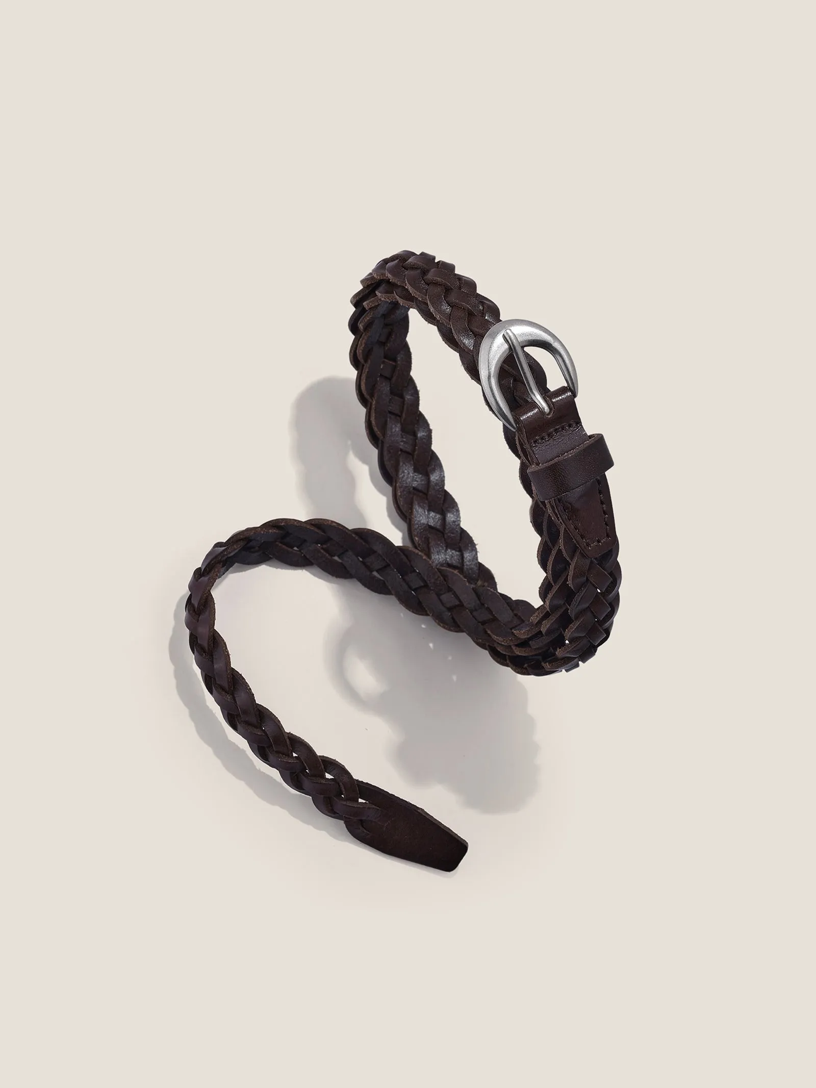 Premium Cowhide Retro Hand-Woven Twisted Thin Belt sold by Lintico product image thumbnail 4