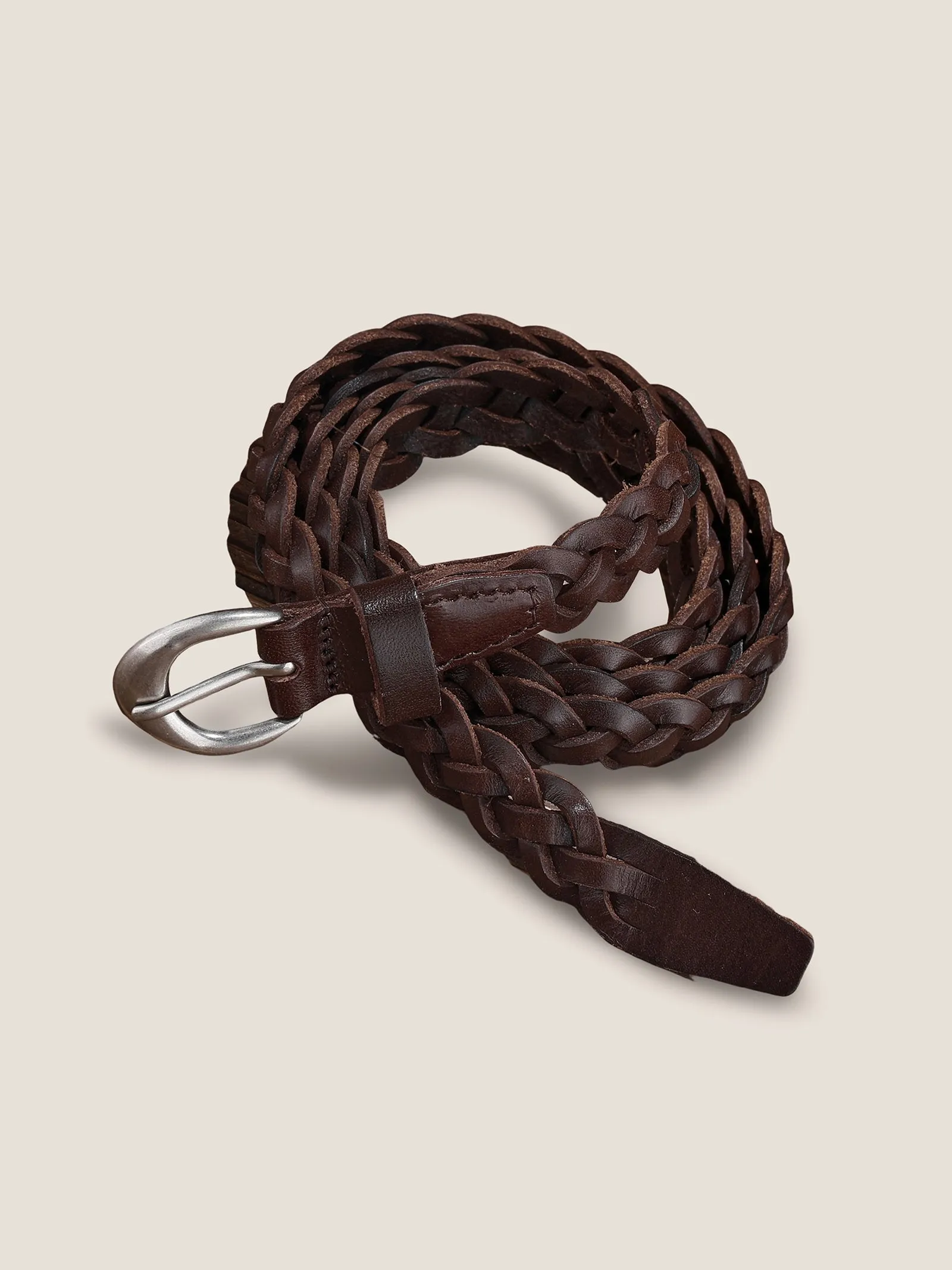 Premium Cowhide Retro Hand-Woven Twisted Thin Belt sold by Lintico product image thumbnail 3