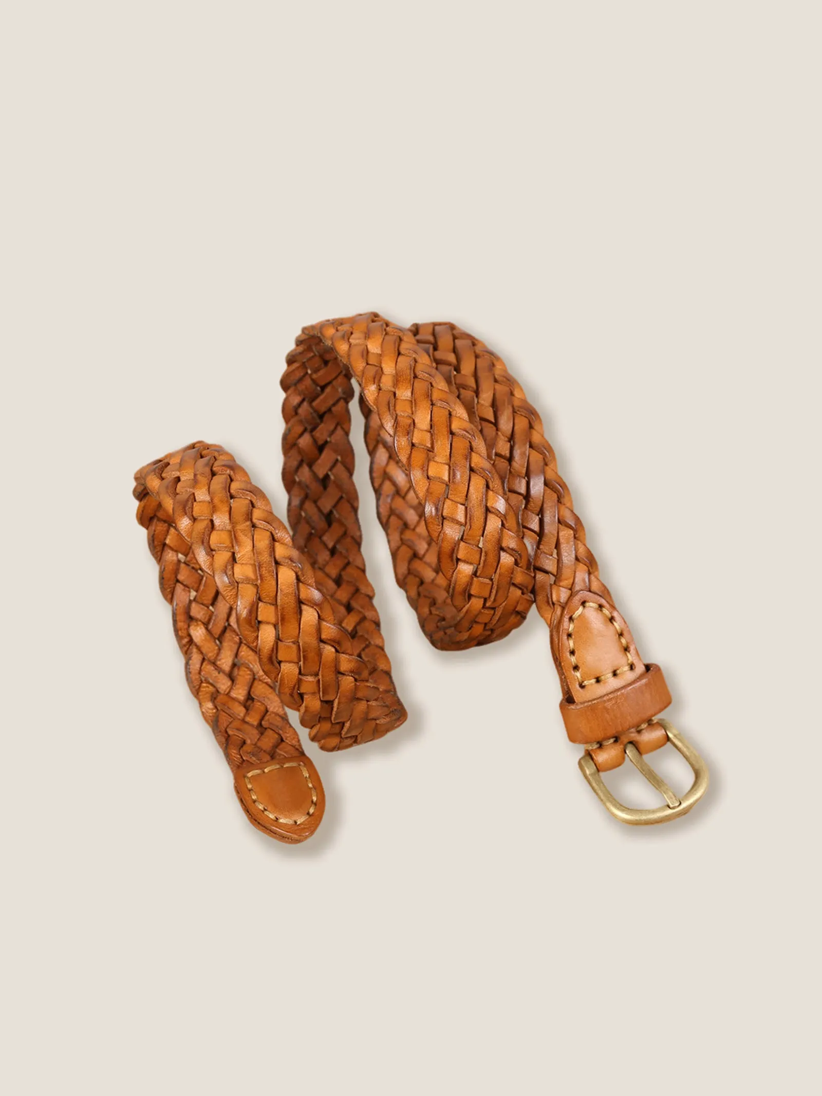 Premium Cowhide Retro Hand-Woven Belt With Alloy Buckle sold by Lintico product image thumbnail 3