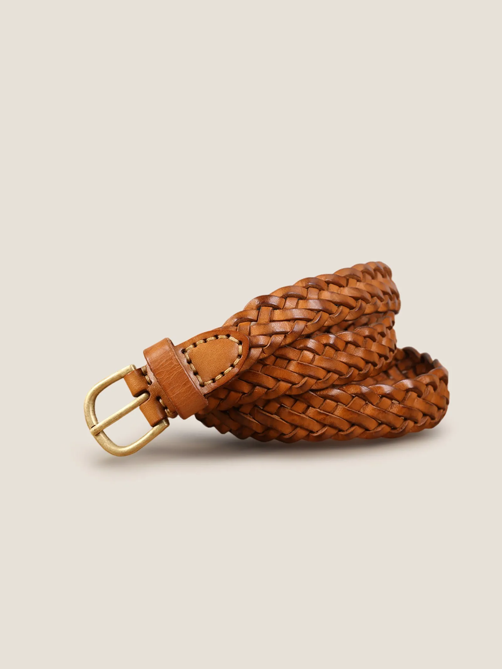 Premium Cowhide Retro Hand-Woven Belt With Alloy Buckle sold by Lintico product image thumbnail 4