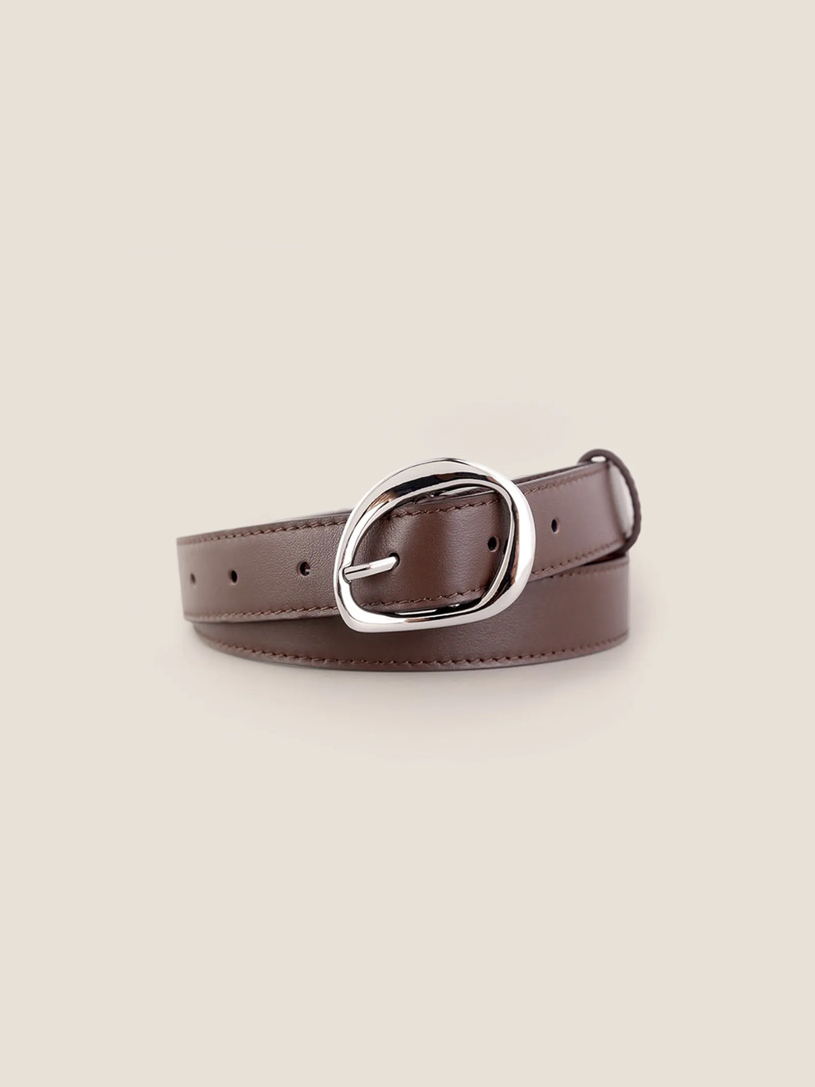 Premium Cowhide Belt With Retro Oval Alloy Buckle sold by Lintico product image thumbnail 5