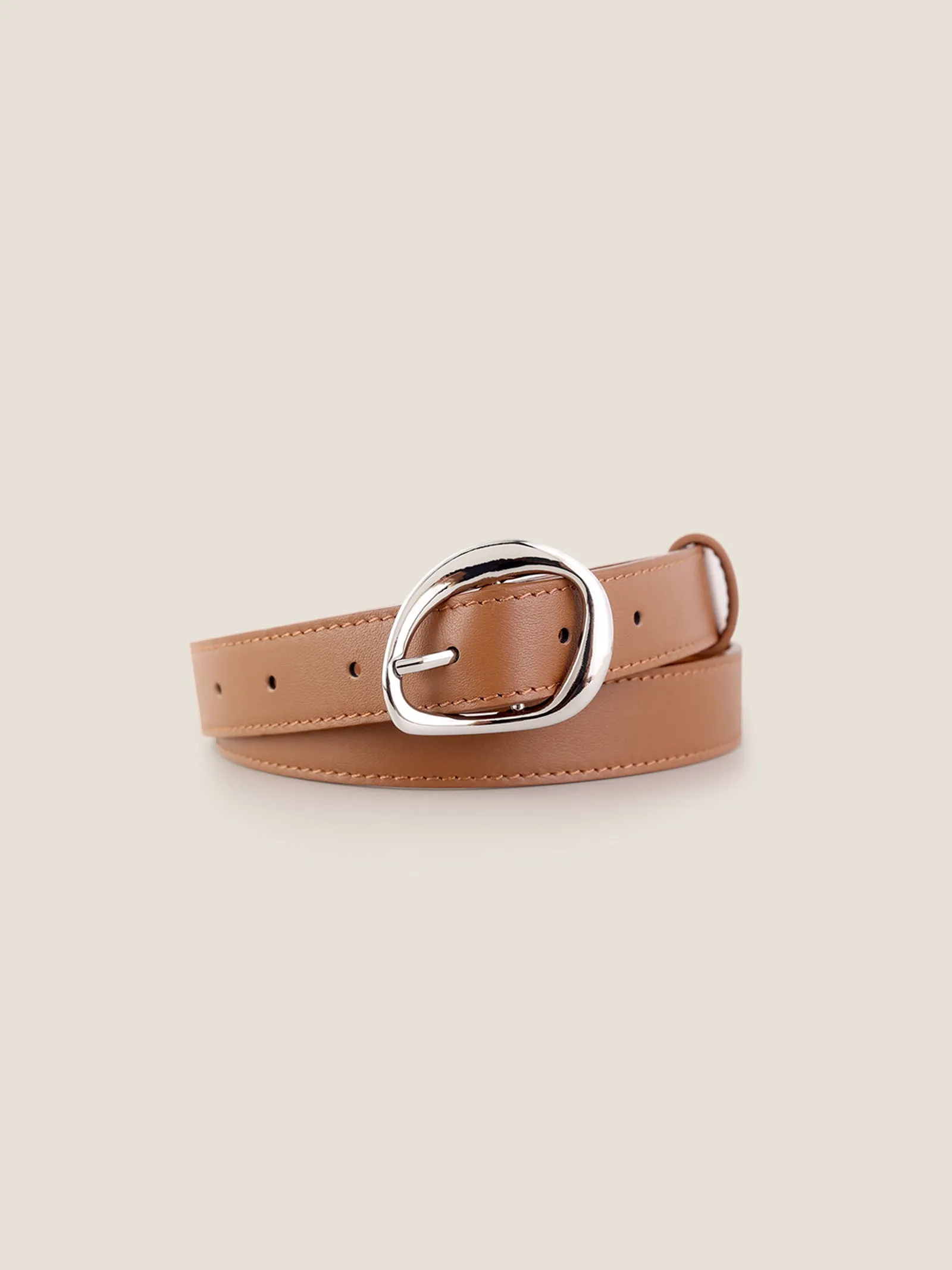 Premium Cowhide Belt With Retro Oval Alloy Buckle sold by Lintico product image thumbnail 3