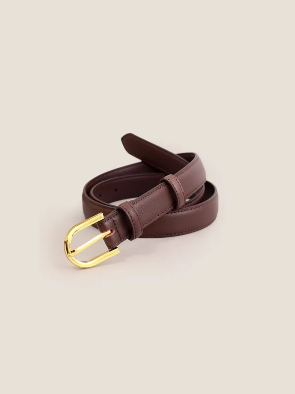 Premium Cowhide Belt With Retro Electroplated Alloy Buckle sold by Lintico