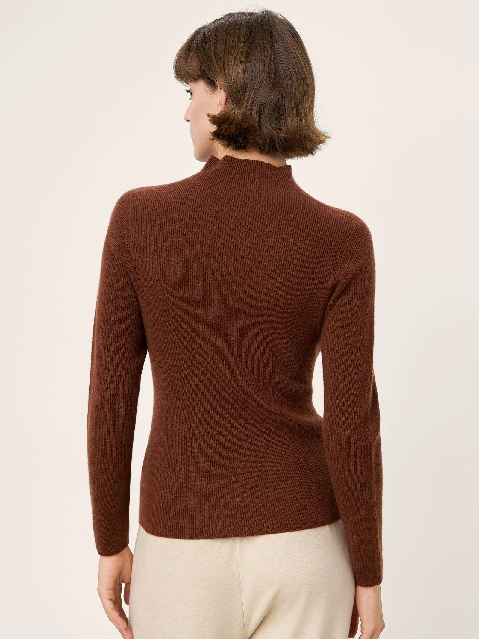 100% Mongolian Cashmere Seamless Tailored Mock Sweater RAYA sold by Lintico product image thumbnail 3