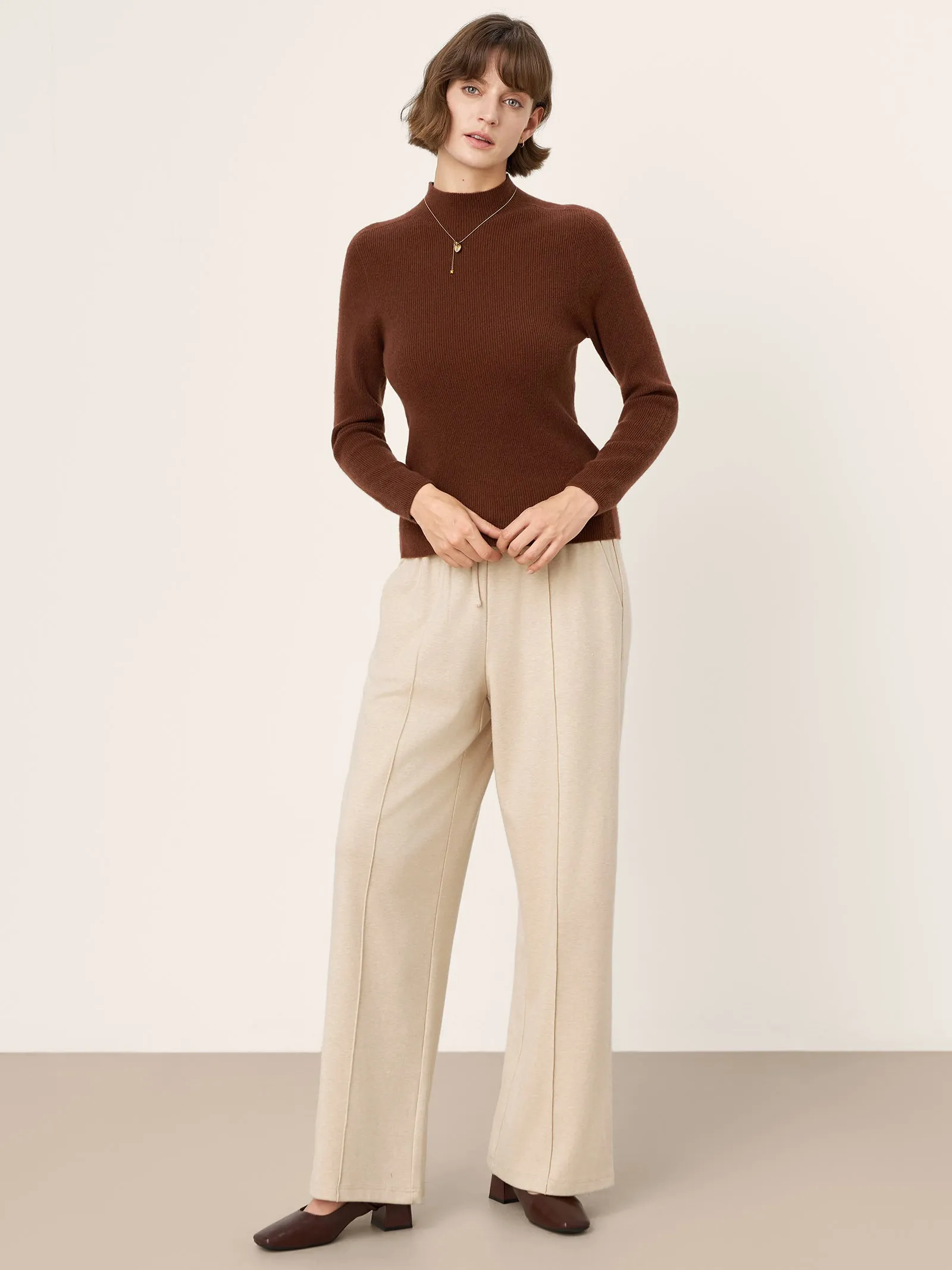 100% Mongolian Cashmere Seamless Tailored Mock Sweater RAYA sold by Lintico product image thumbnail 5