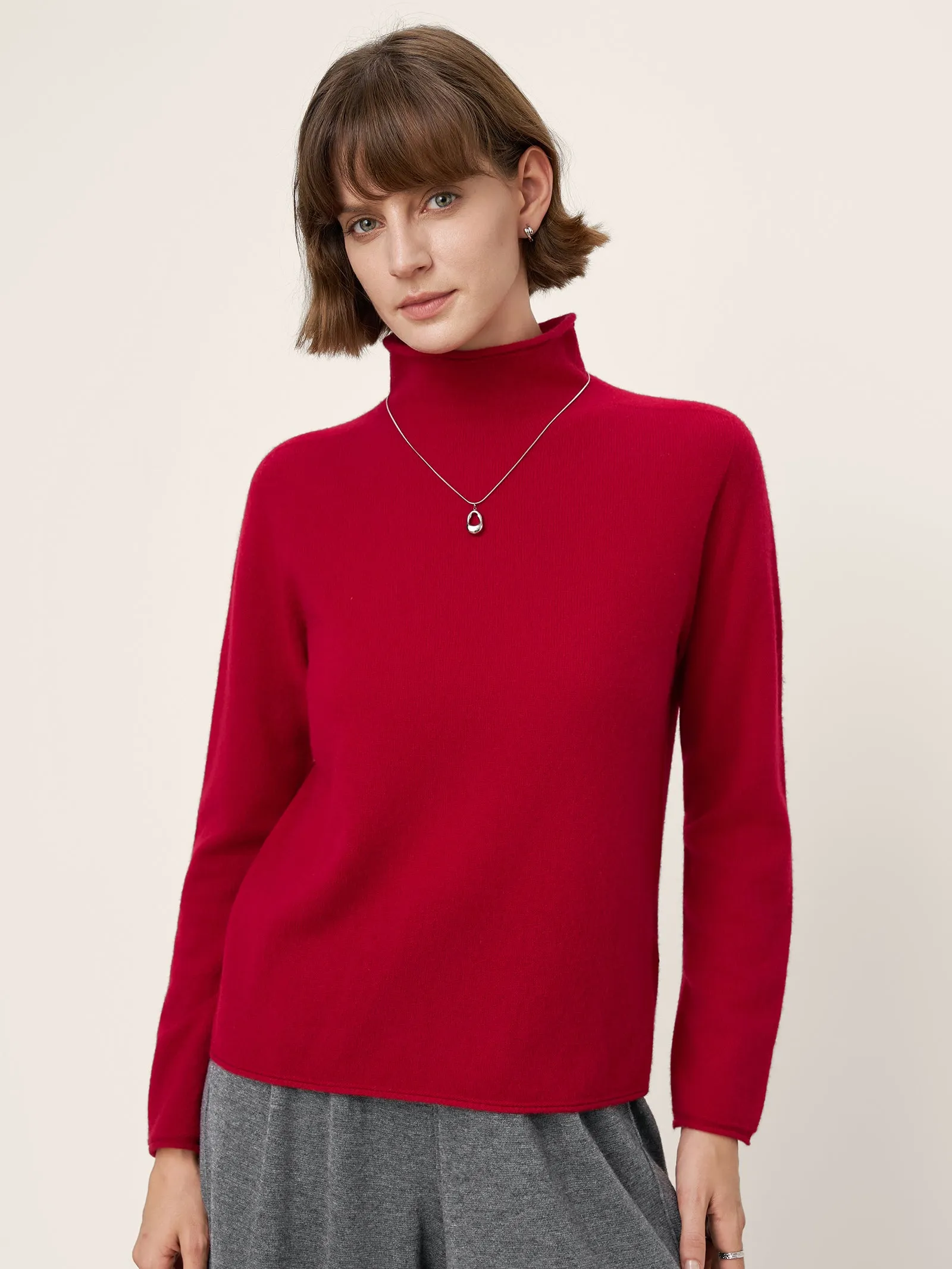 100% Mongolian Cashmere Rolled-Edge Turtleneck Sweater GIA sold by Lintico product image thumbnail 5