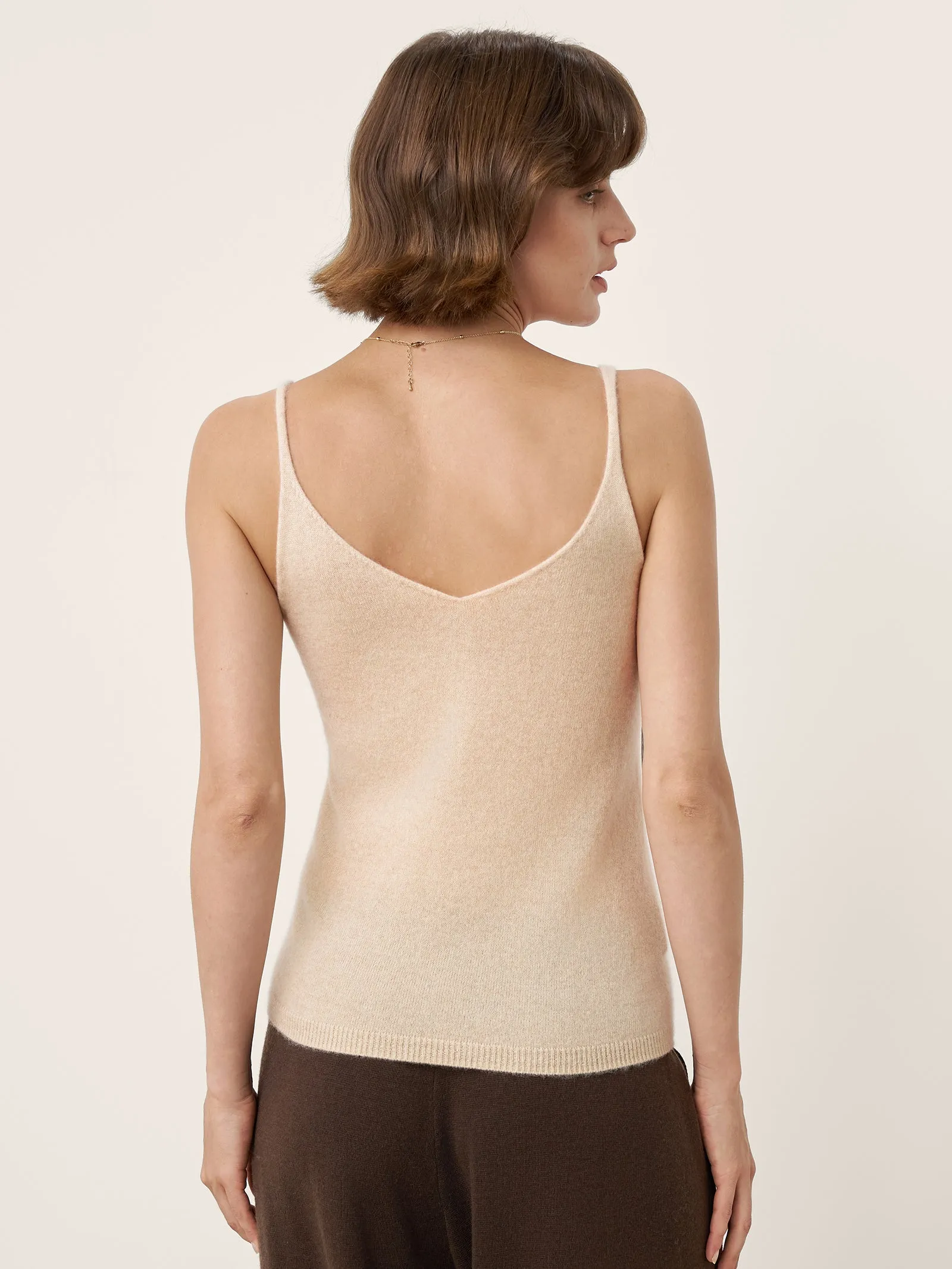 100% Mongolian Cashmere Versatile V-Neck Knit Camisole DEBBIE sold by Lintico product image thumbnail 3