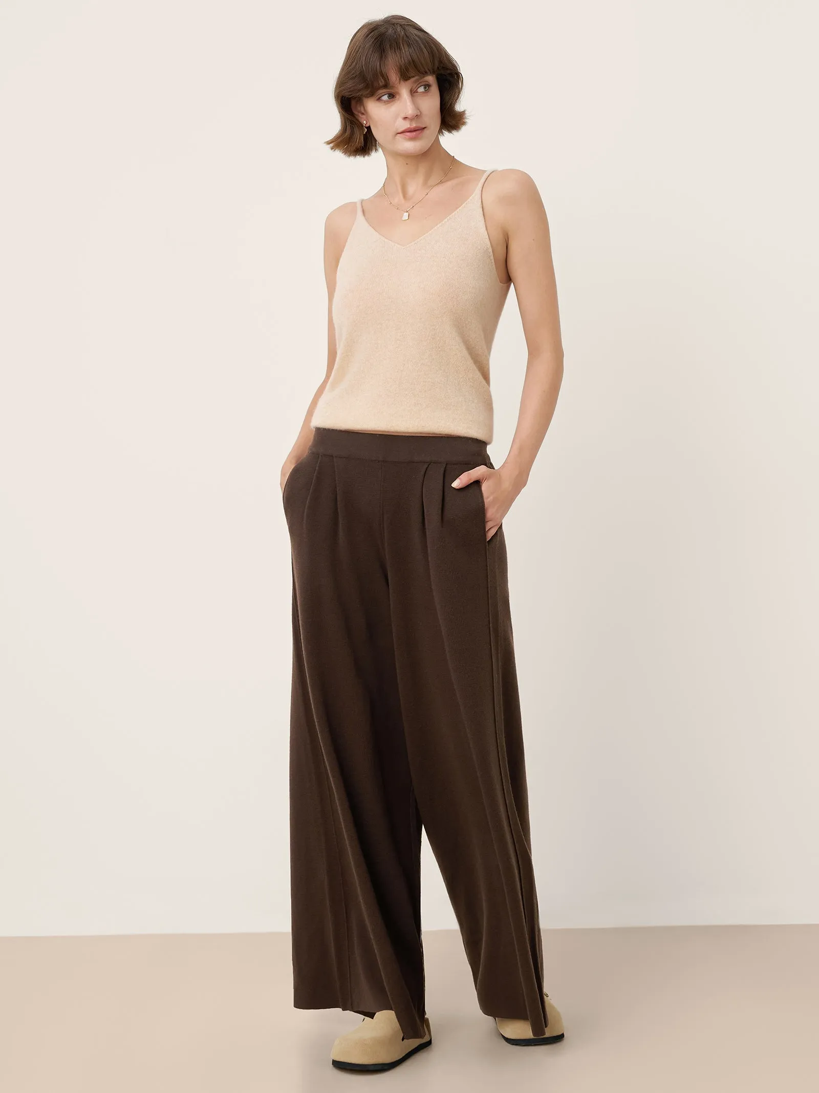 100% Mongolian Cashmere Versatile V-Neck Knit Camisole DEBBIE sold by Lintico product image thumbnail 4