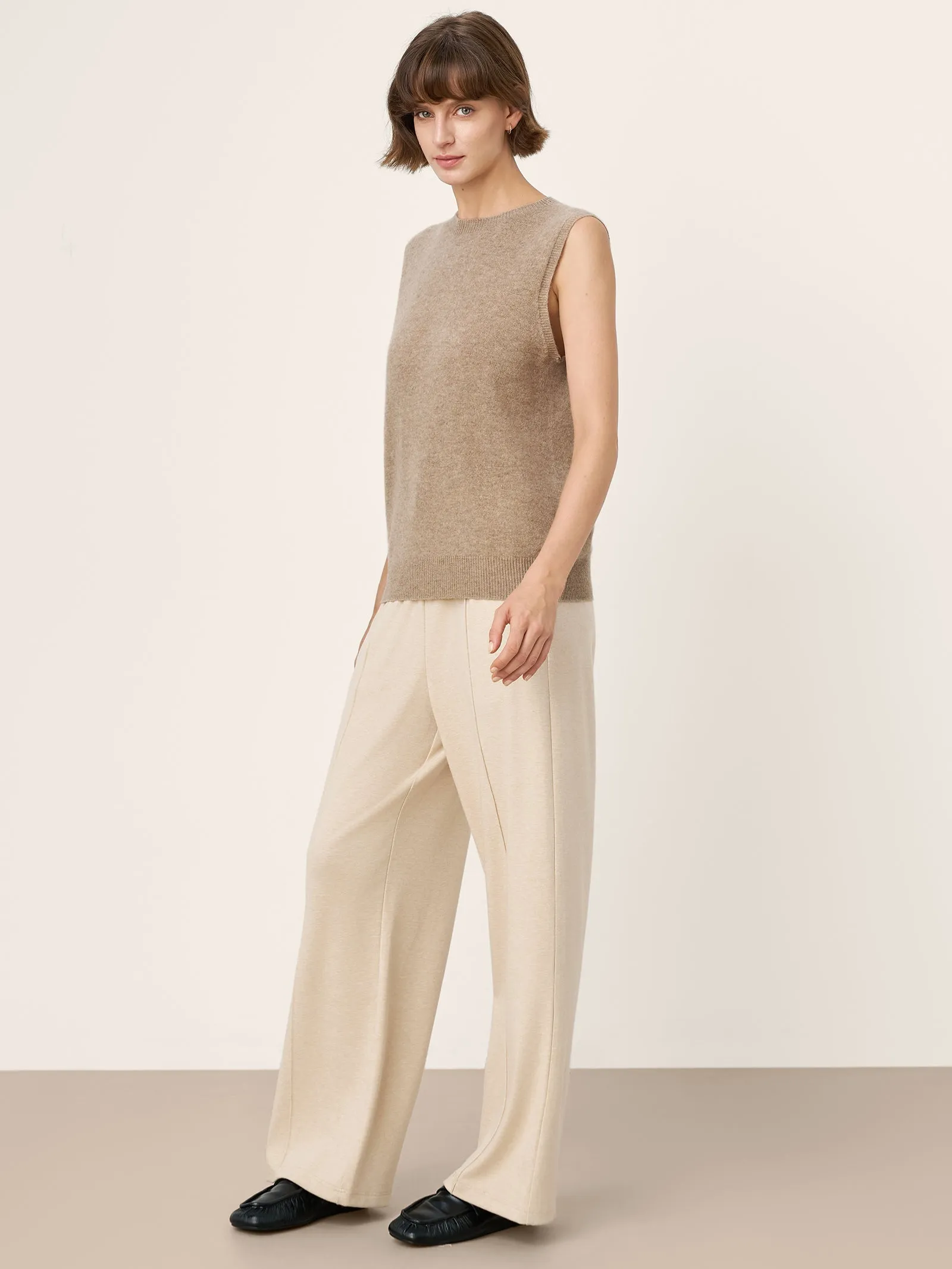 100% Mongolian Cashmere Ribbed Hem Tank Top ELENA sold by Lintico product image thumbnail 4