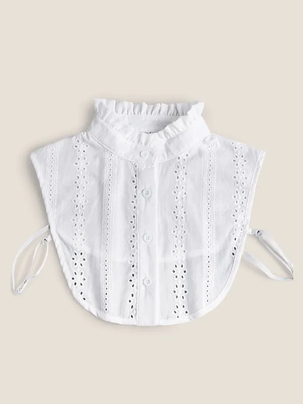 Cotton-Linen Textured Openwork Decorative Collar sold by Lintico