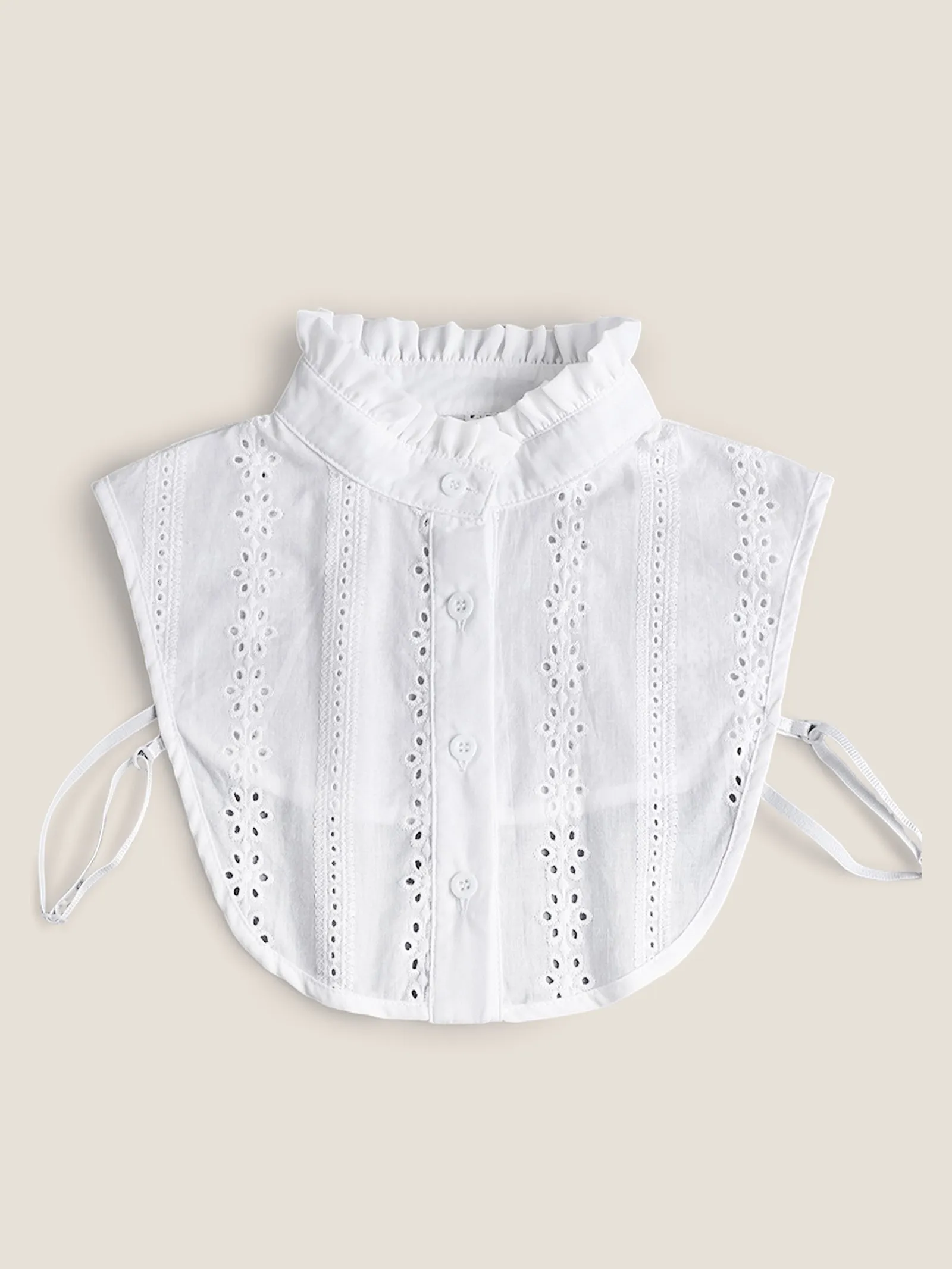 Cotton-Linen Textured Openwork Decorative Collar sold by Lintico