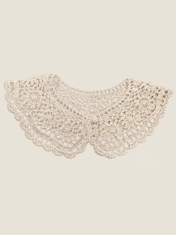 Cotton Retro Crocheted Decorative Shawl Collar sold by Lintico