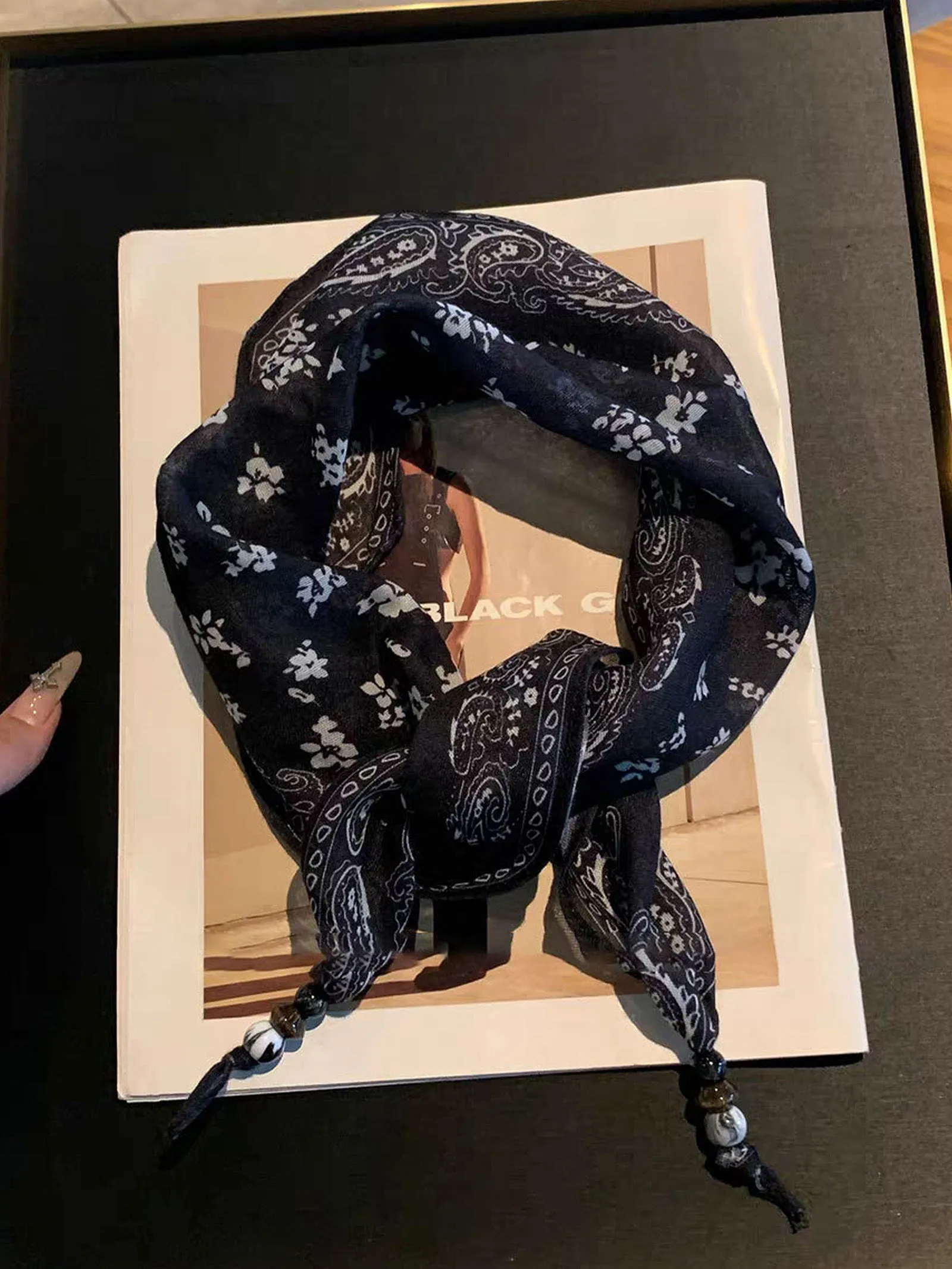 Bohemian Floral Multi-Functional Silk Scarf sold by Lintico product image thumbnail 3