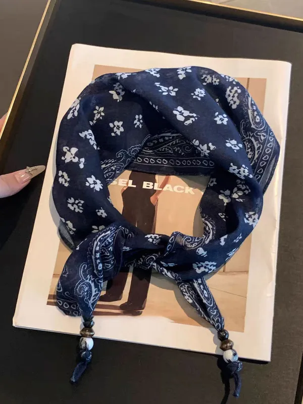 Bohemian Floral Multi-Functional Silk Scarf sold by Lintico