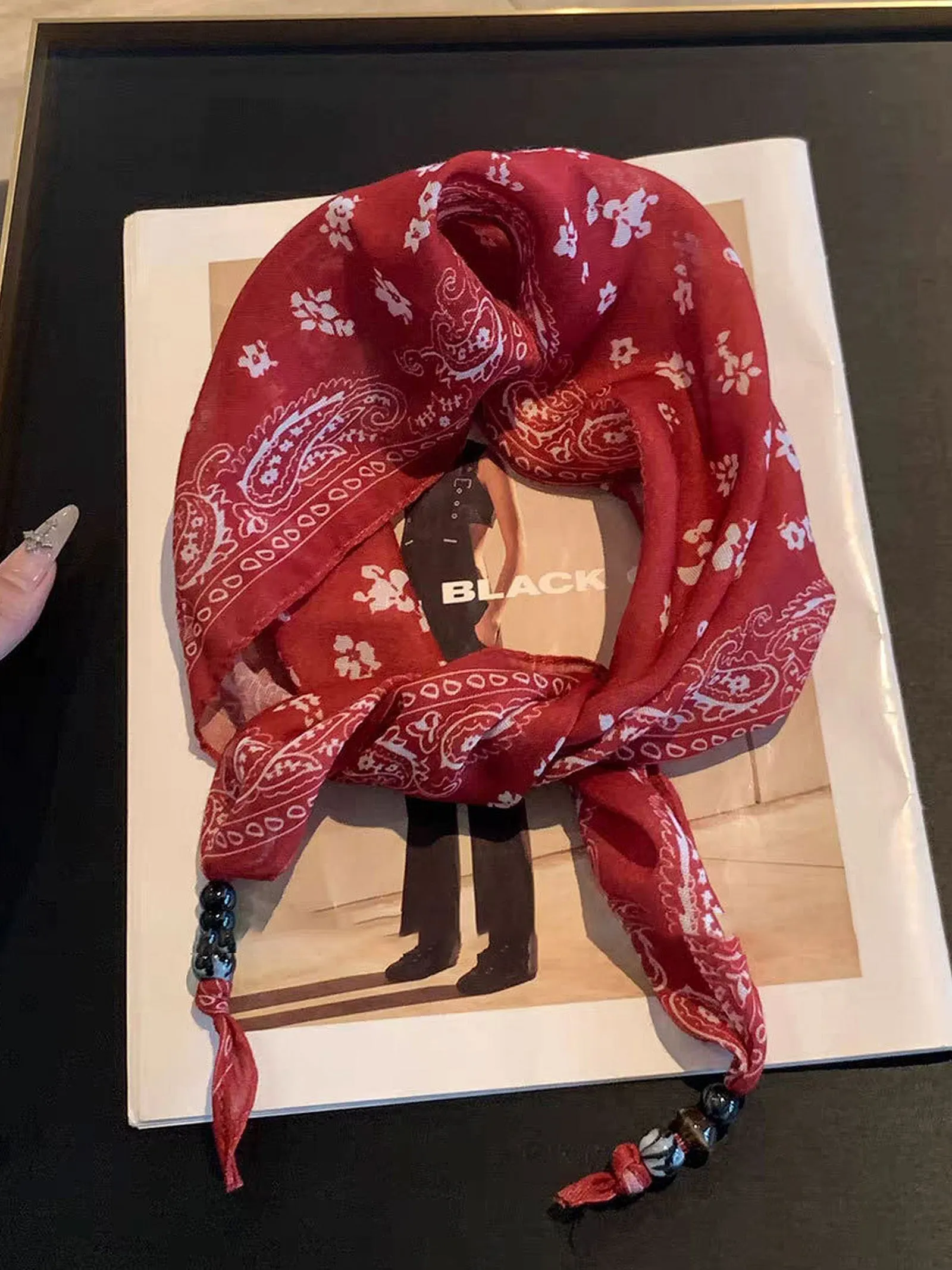 Bohemian Floral Multi-Functional Silk Scarf sold by Lintico product image thumbnail 5