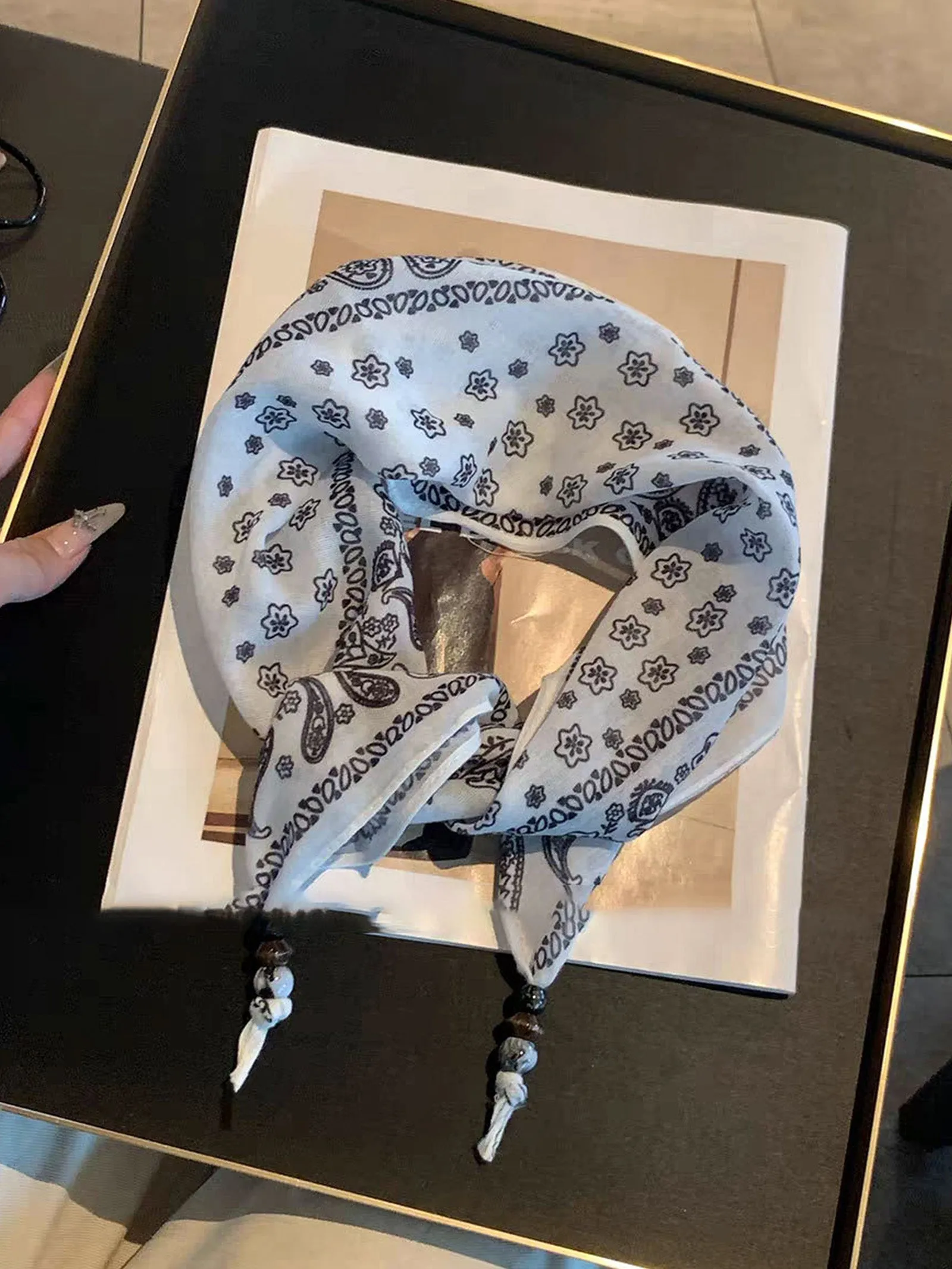 Bohemian Floral Multi-Functional Silk Scarf sold by Lintico product image thumbnail 2