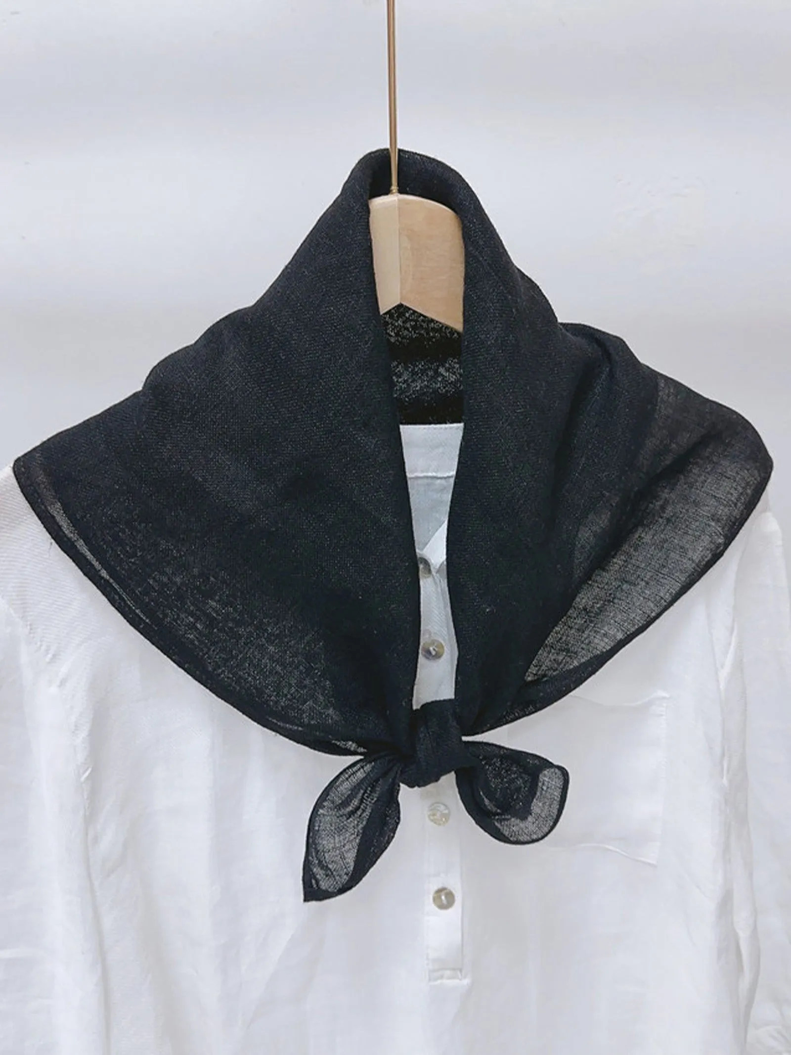 100% Linen Hand-Stitched Square Scarf sold by Lintico product image thumbnail 2