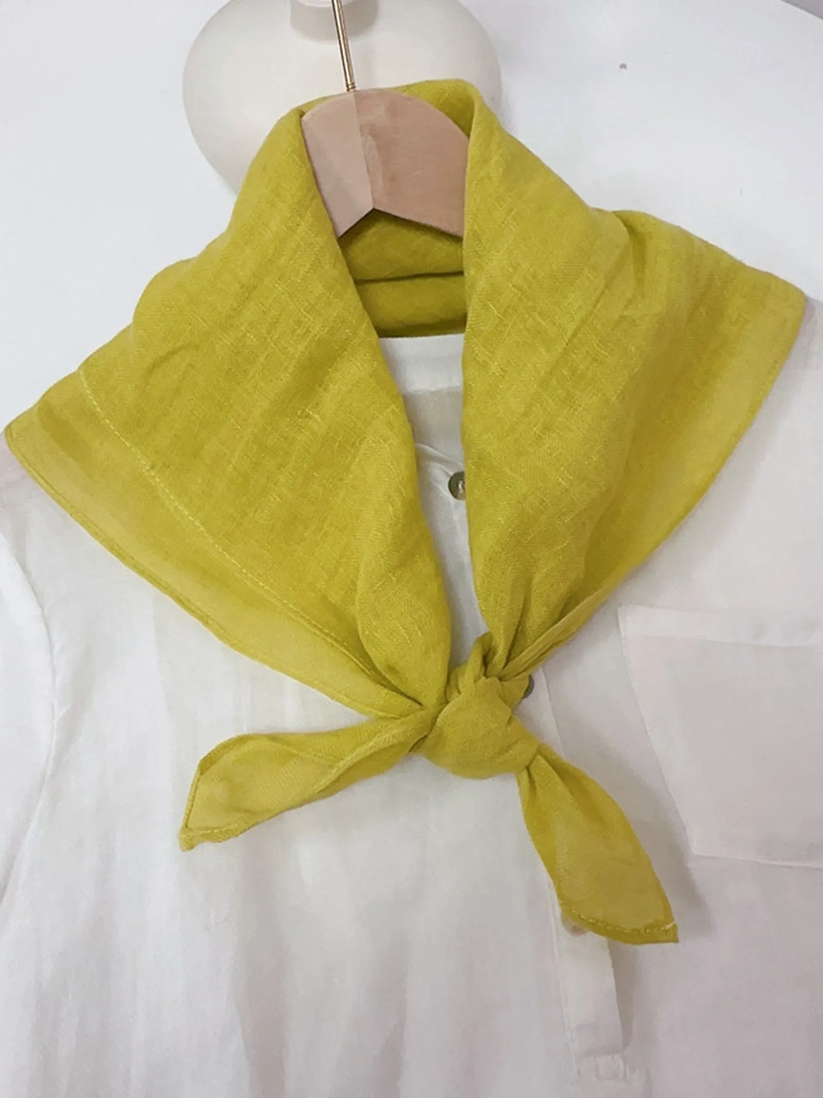 100% Linen Hand-Stitched Square Scarf sold by Lintico product image thumbnail 3