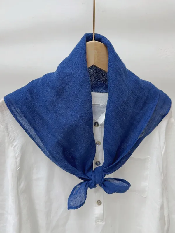 100% Linen Hand-Stitched Square Scarf sold by Lintico