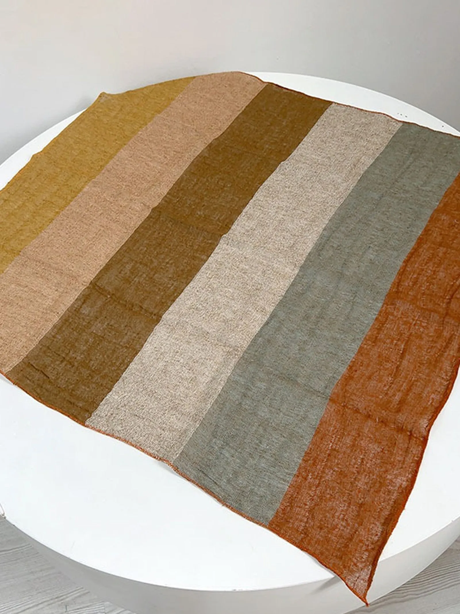 Cotton-Linen Plaid Patchwork Square Scarf sold by Lintico product image thumbnail 2