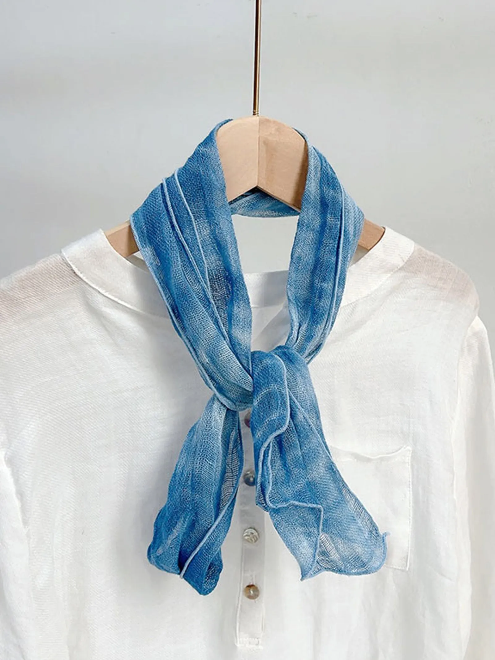 100% Linen Hand-Tie-Dyed Scarf sold by Lintico