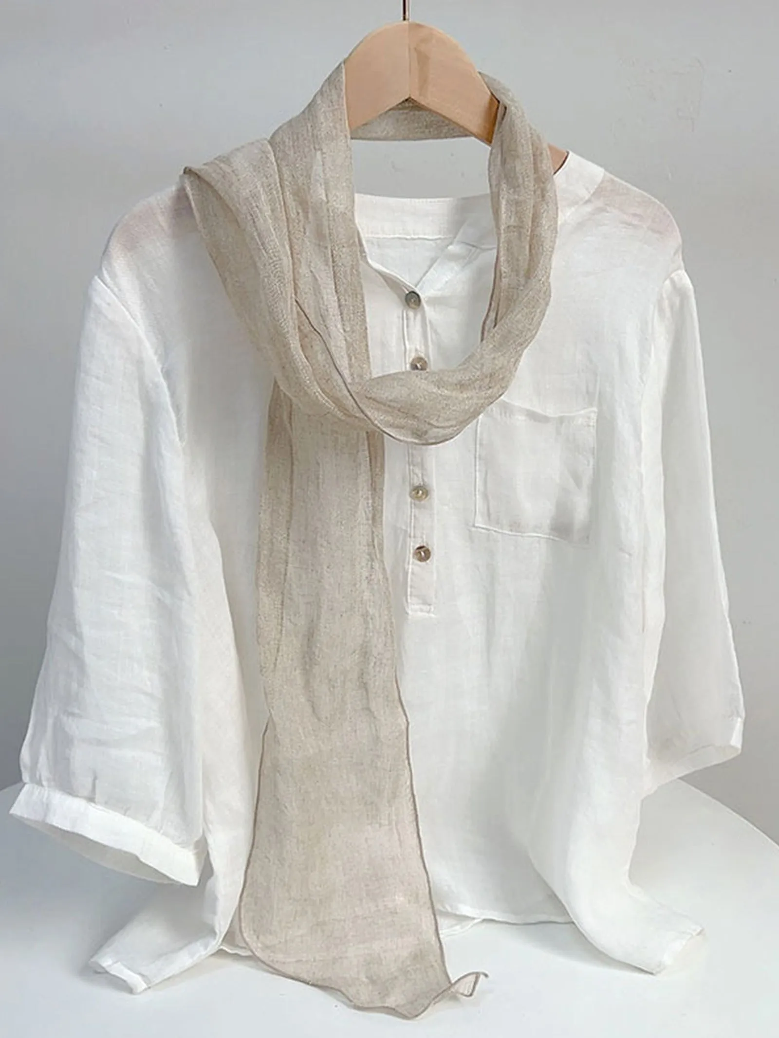 100% Linen Hand-Tie-Dyed Scarf sold by Lintico product image thumbnail 5