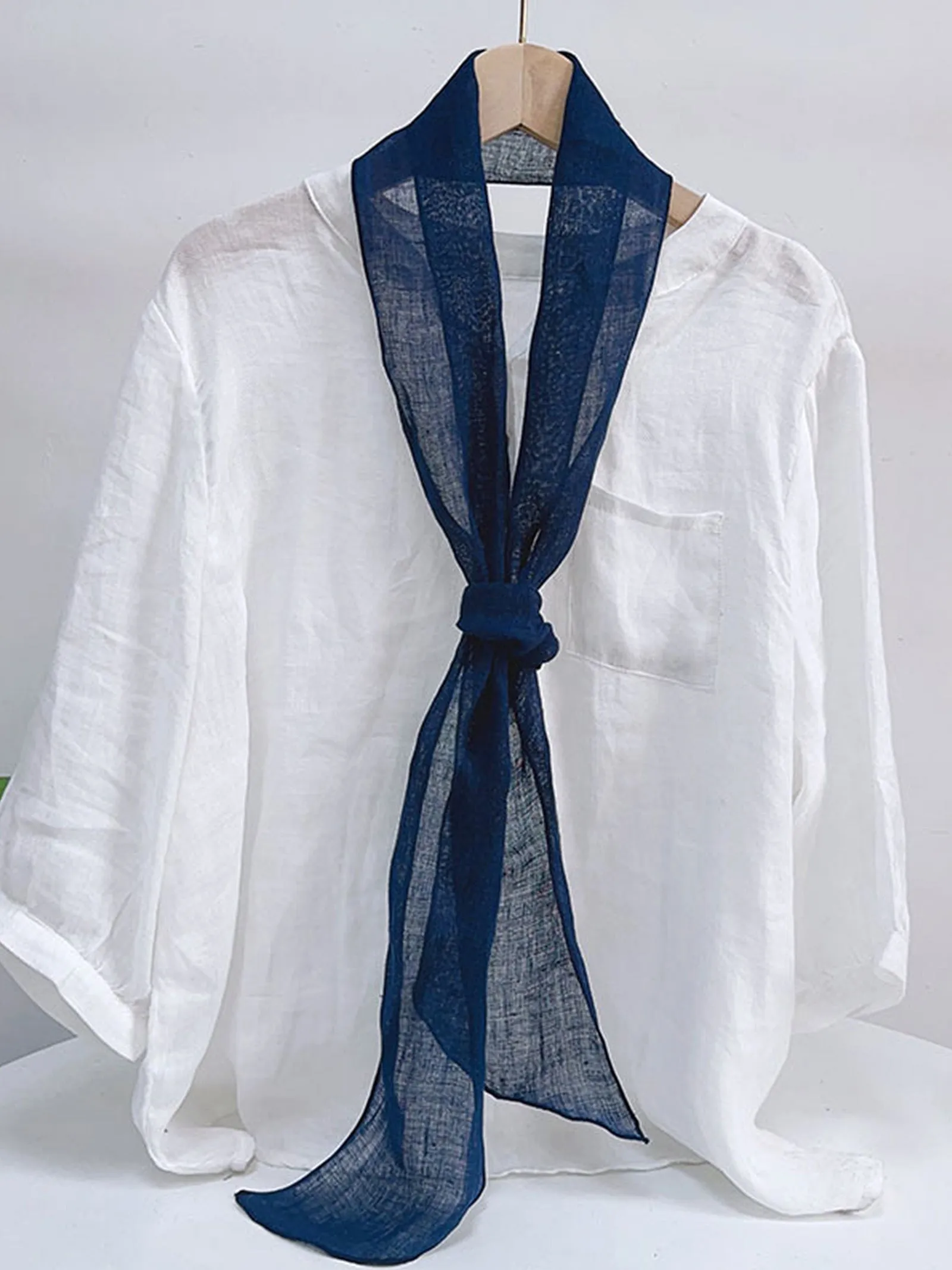 100% Linen Hand-Tie-Dyed Scarf sold by Lintico product image thumbnail 4