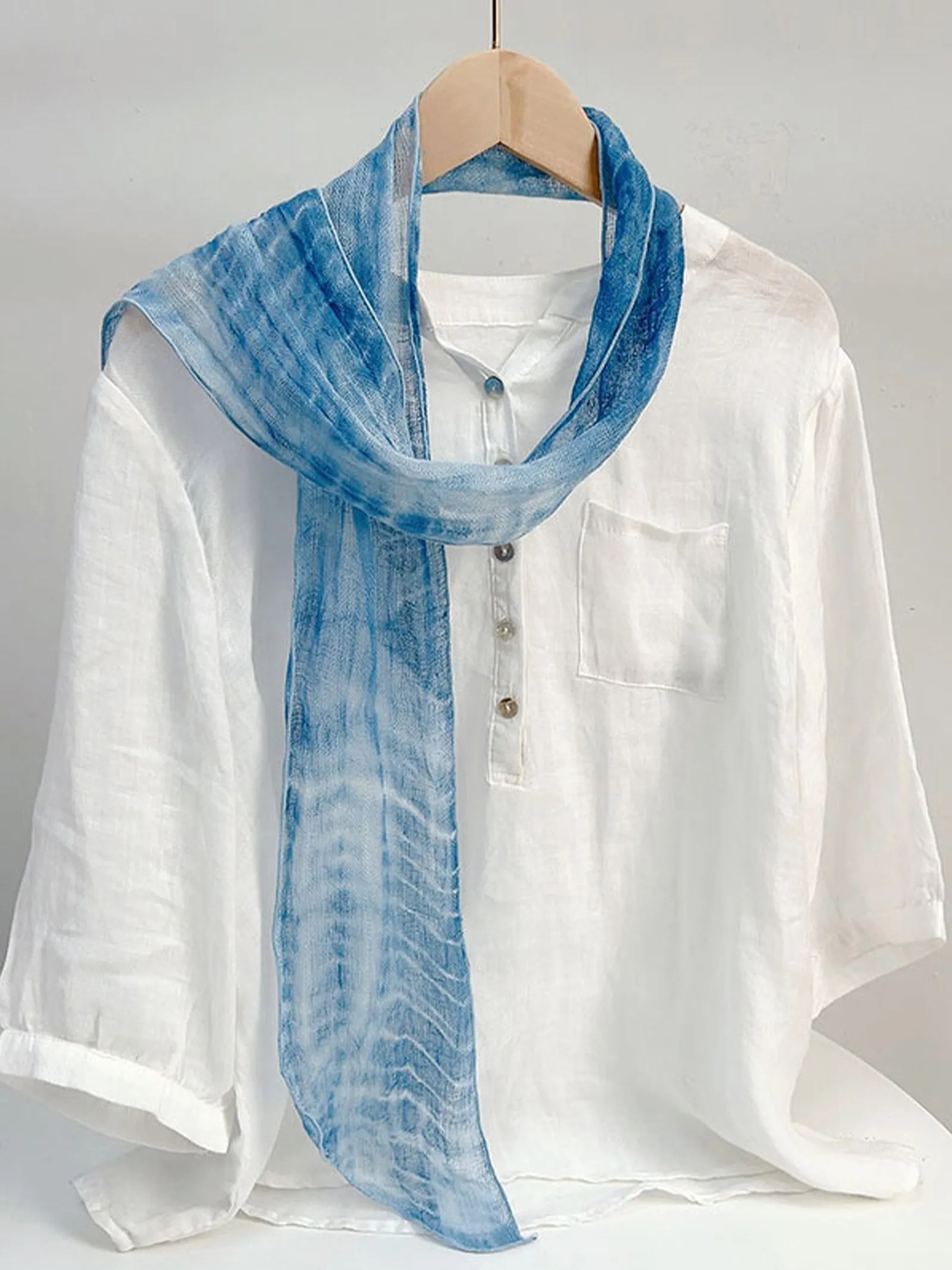 100% Linen Hand-Tie-Dyed Scarf sold by Lintico product image thumbnail 2