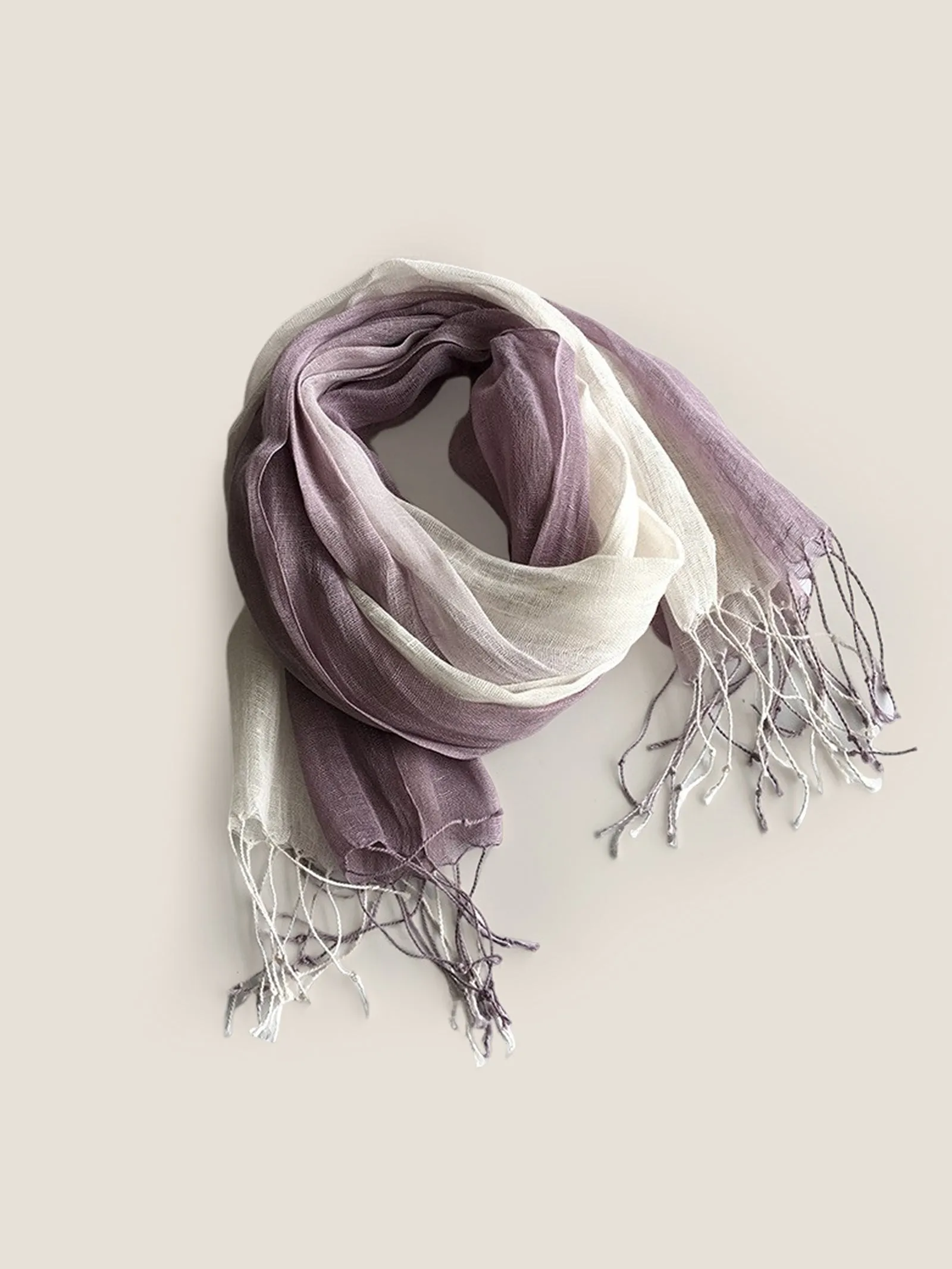 Linen Gradient Fringed Light Scarf sold by Lintico product image thumbnail 2