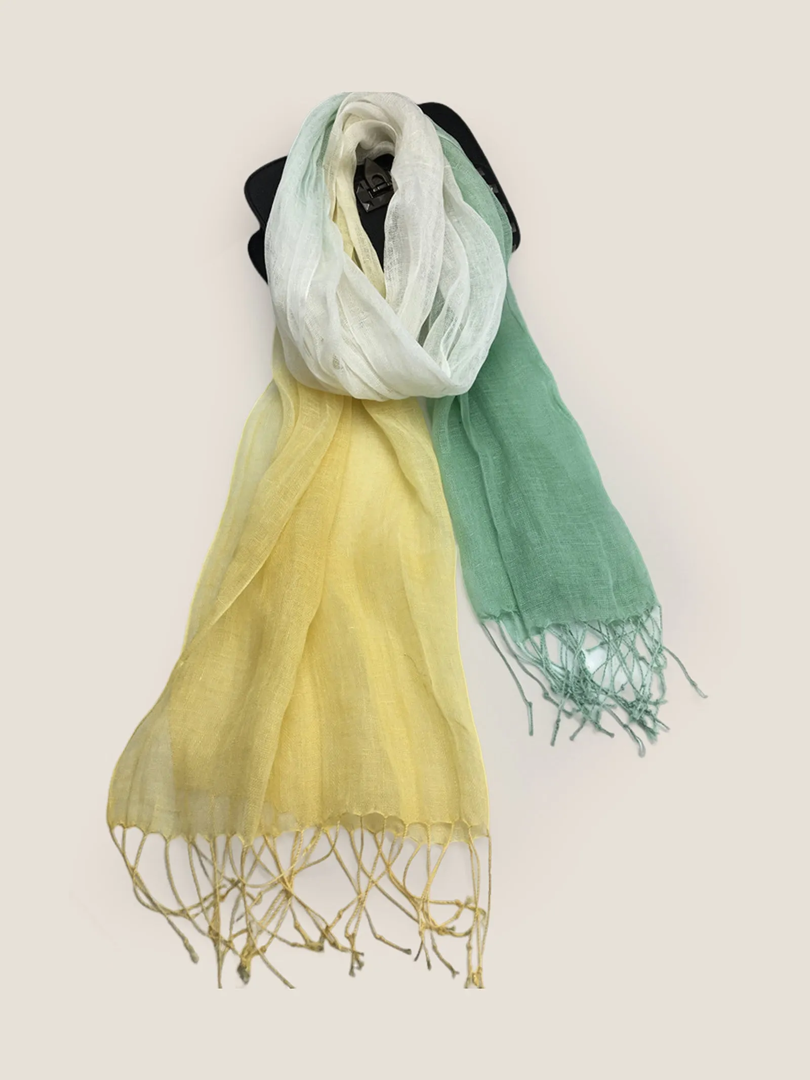 Linen Gradient Fringed Light Scarf sold by Lintico product image thumbnail 5