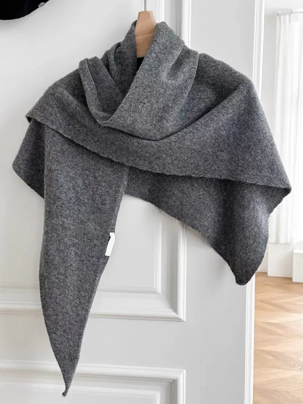 100% Australian Wool Hand-Knit Shawl Scarf sold by Lintico