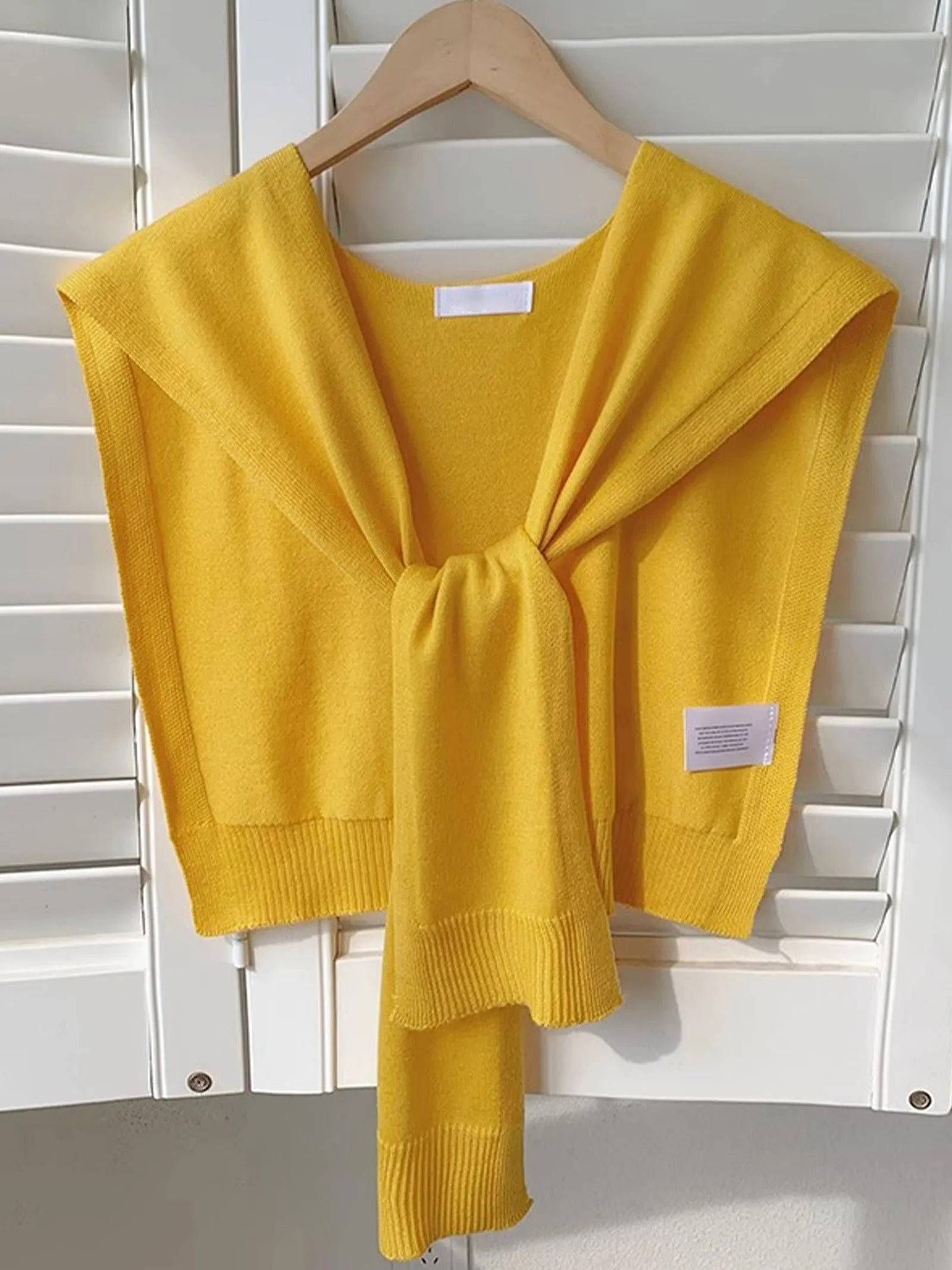 Wool Textured Knit Shawl Scarf sold by Lintico product image thumbnail 5