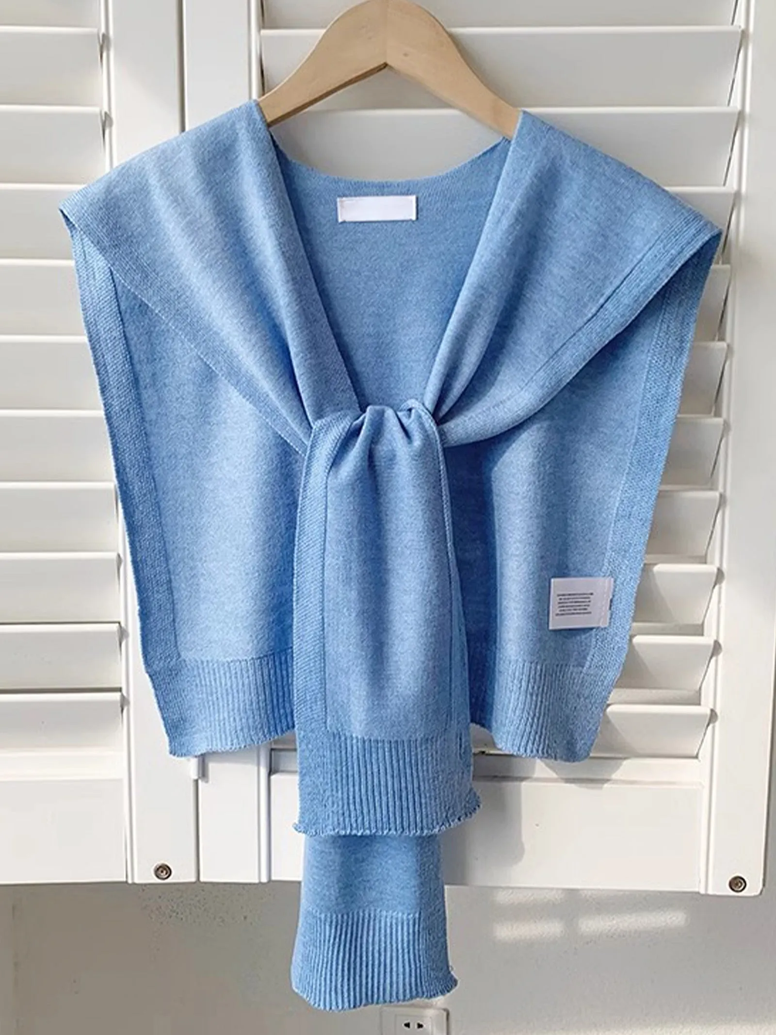 Wool Textured Knit Shawl Scarf sold by Lintico product image thumbnail 3