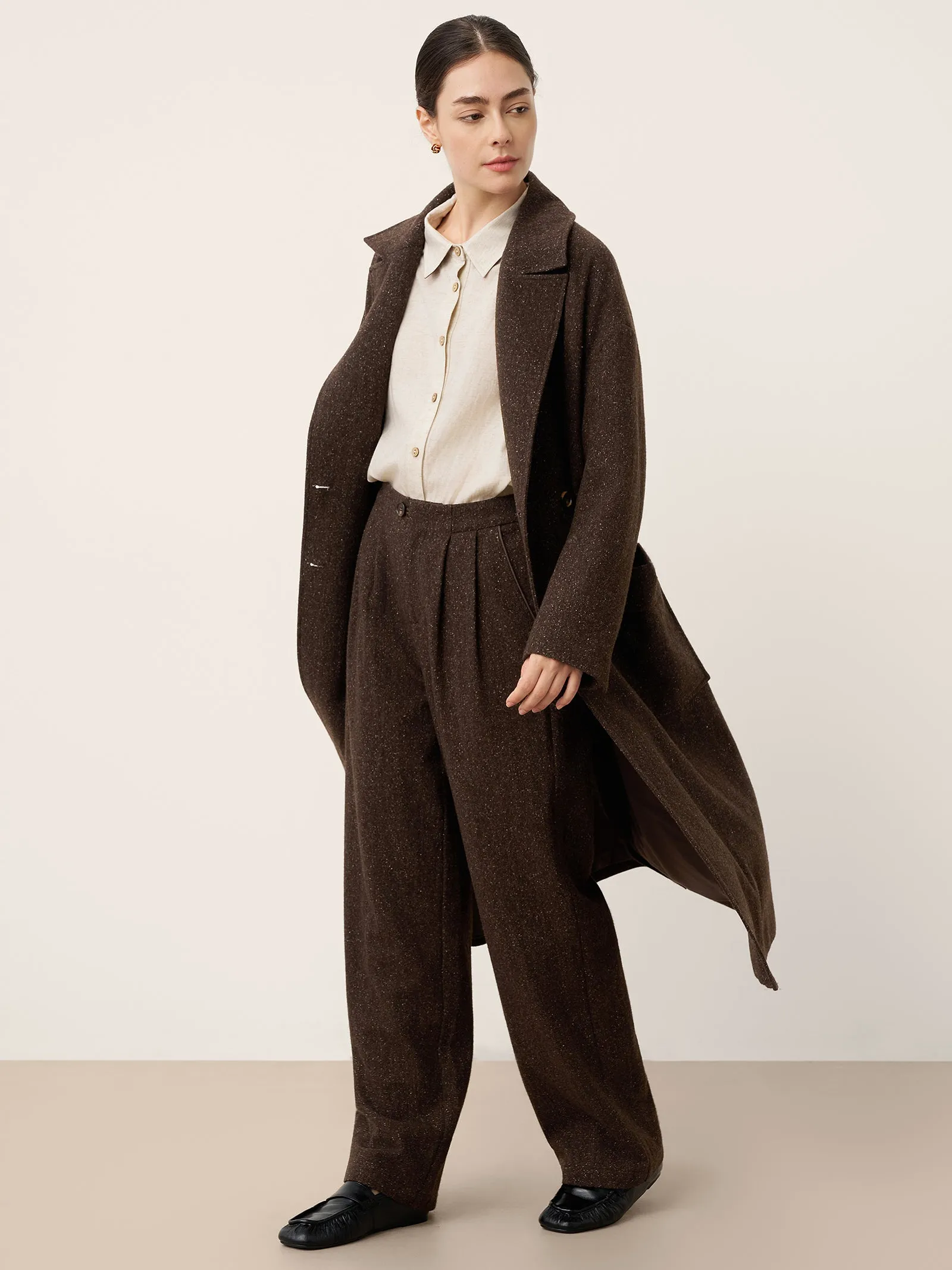 Wool Silk Double-Breasted Lapel Coat SAPPHIRE sold by Lintico product image thumbnail 5