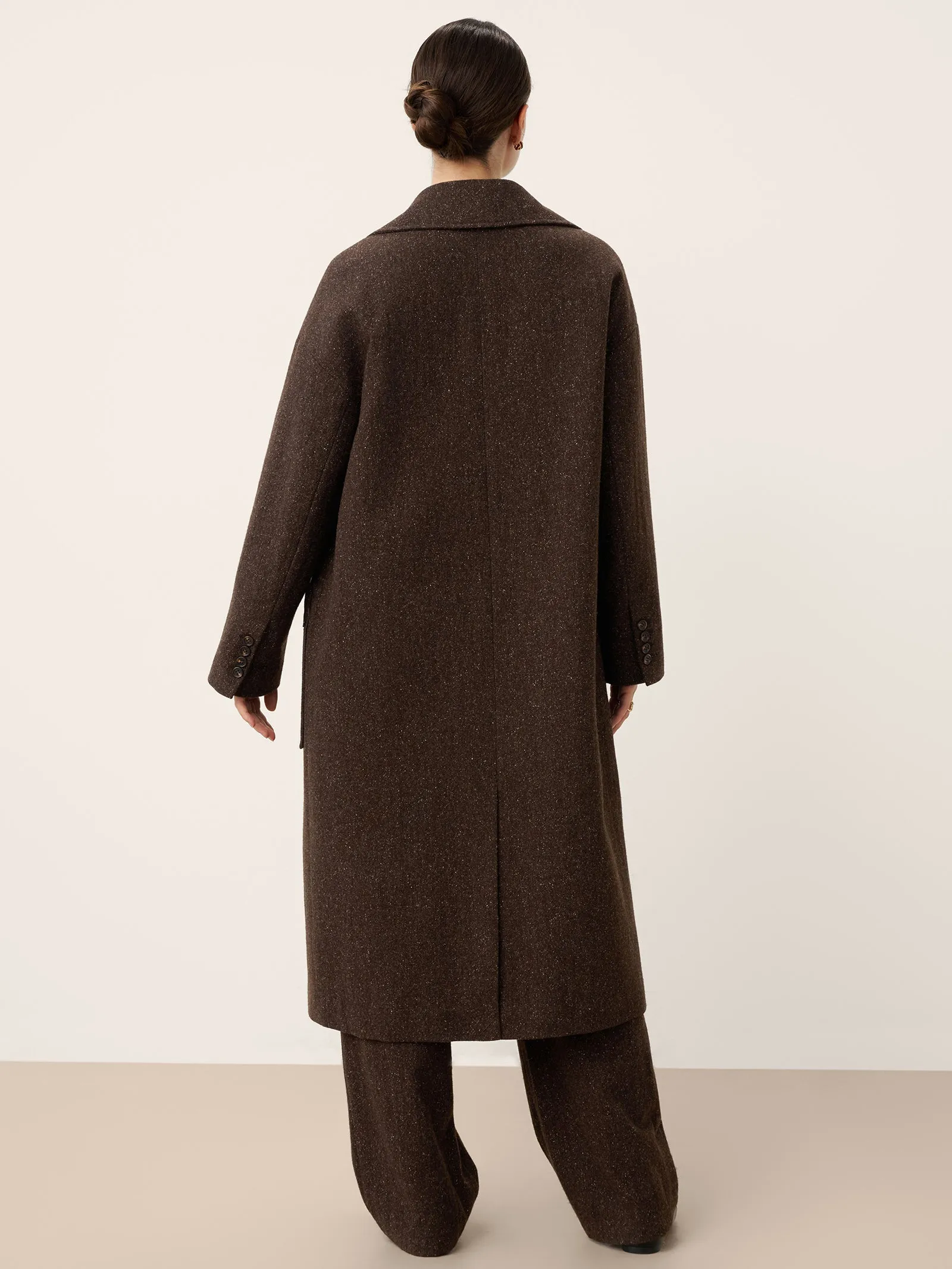 Wool Silk Double-Breasted Lapel Coat SAPPHIRE sold by Lintico product image thumbnail 4