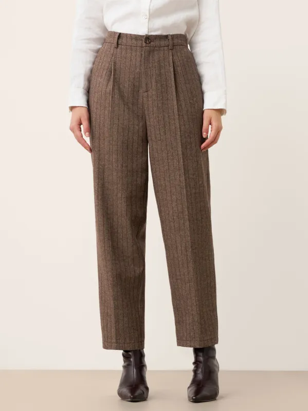 Wool Striped Tapered Tailored Trousers CASSIOPEIA sold by Lintico