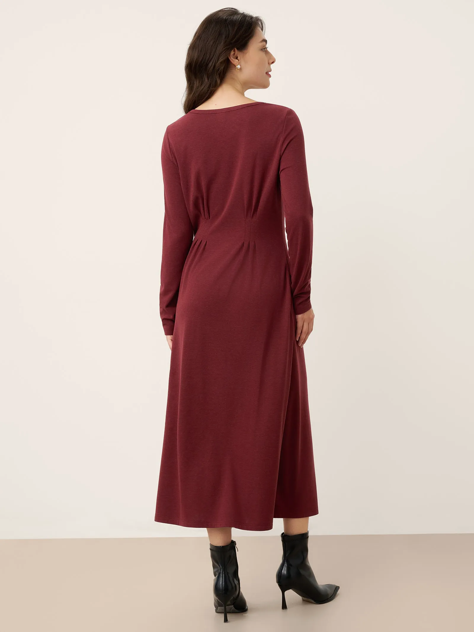 Wool Lyocell Sculpted Inverted Pleat Midi Dress DARIA sold by Lintico product image thumbnail 2
