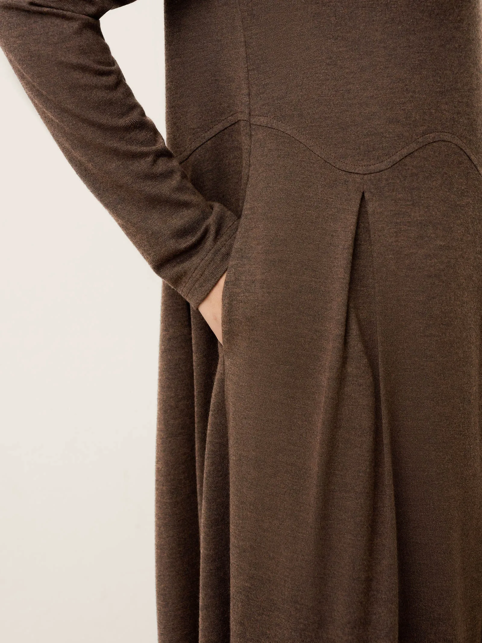 Wool Arc-Panel Sculpted Pleats Maxi Dress CALISTA sold by Lintico product image thumbnail 5