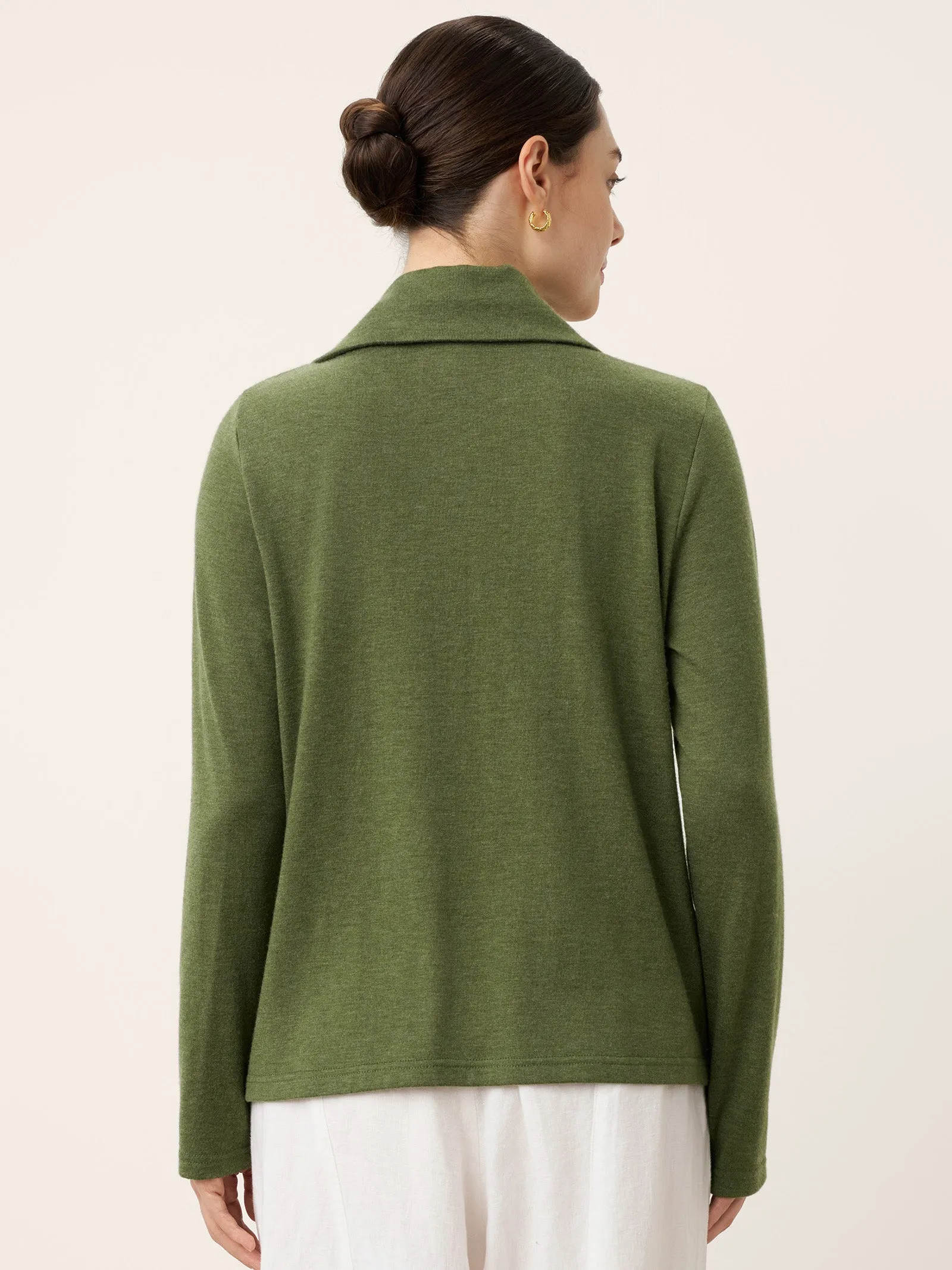 Wool Asymmetric Lapel Fruit Button Decor Top YSABEL sold by Lintico product image thumbnail 3